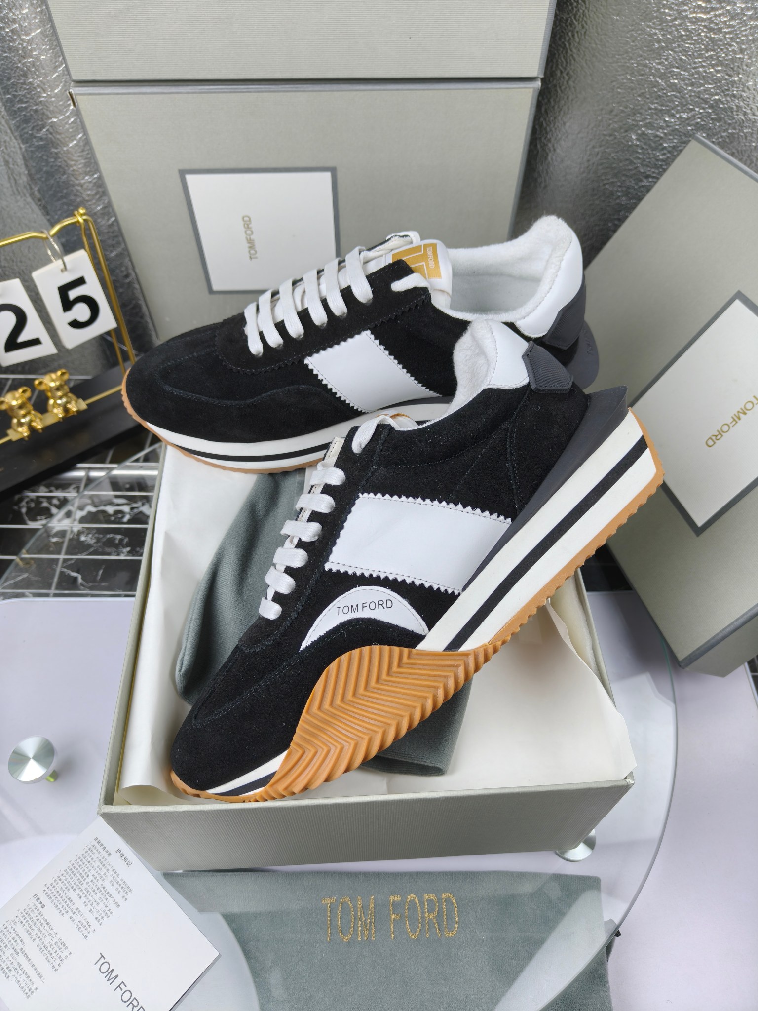 Tom Ford Retro Luxe Sneakers Black/White
