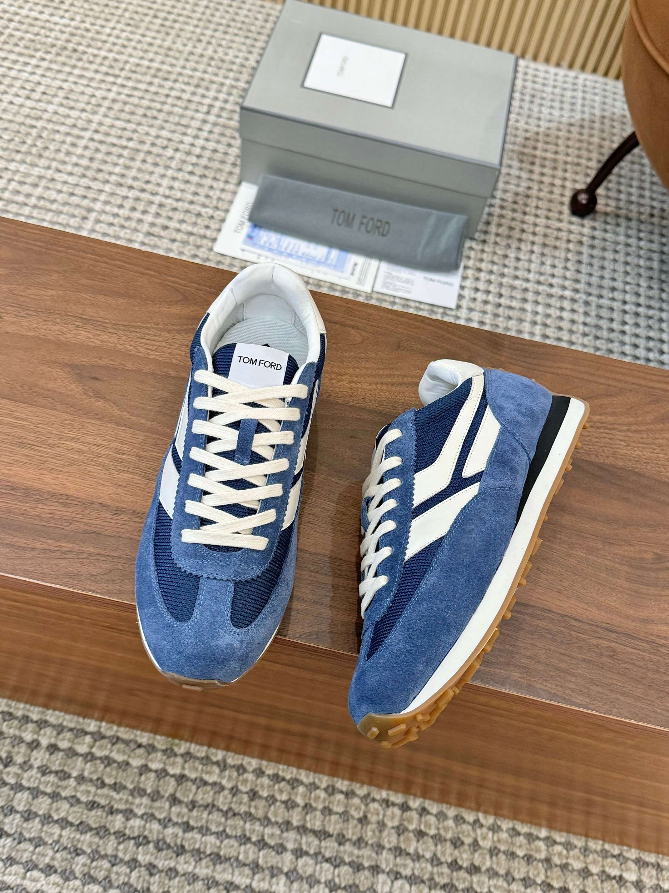 Tom Ford Retro Runner Sneakers Blue