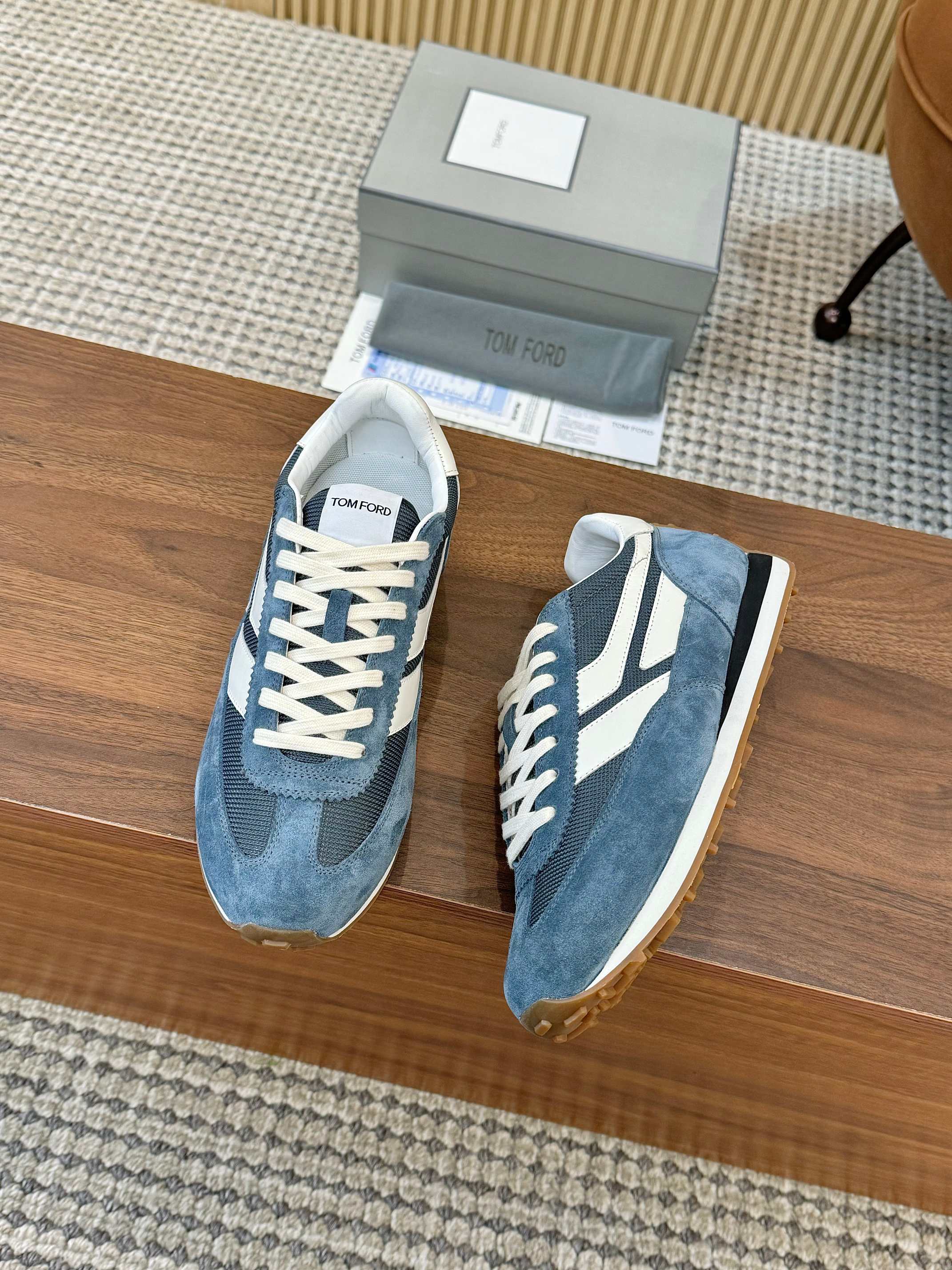 Tom Ford Retro Runner Sneakers Blue