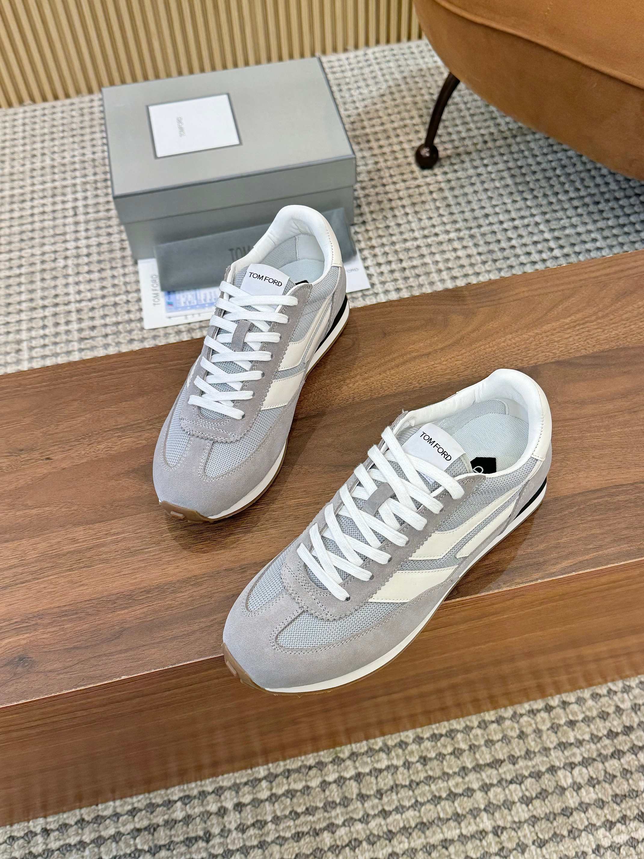 Tom Ford Low-Top Retro Sneakers Grey