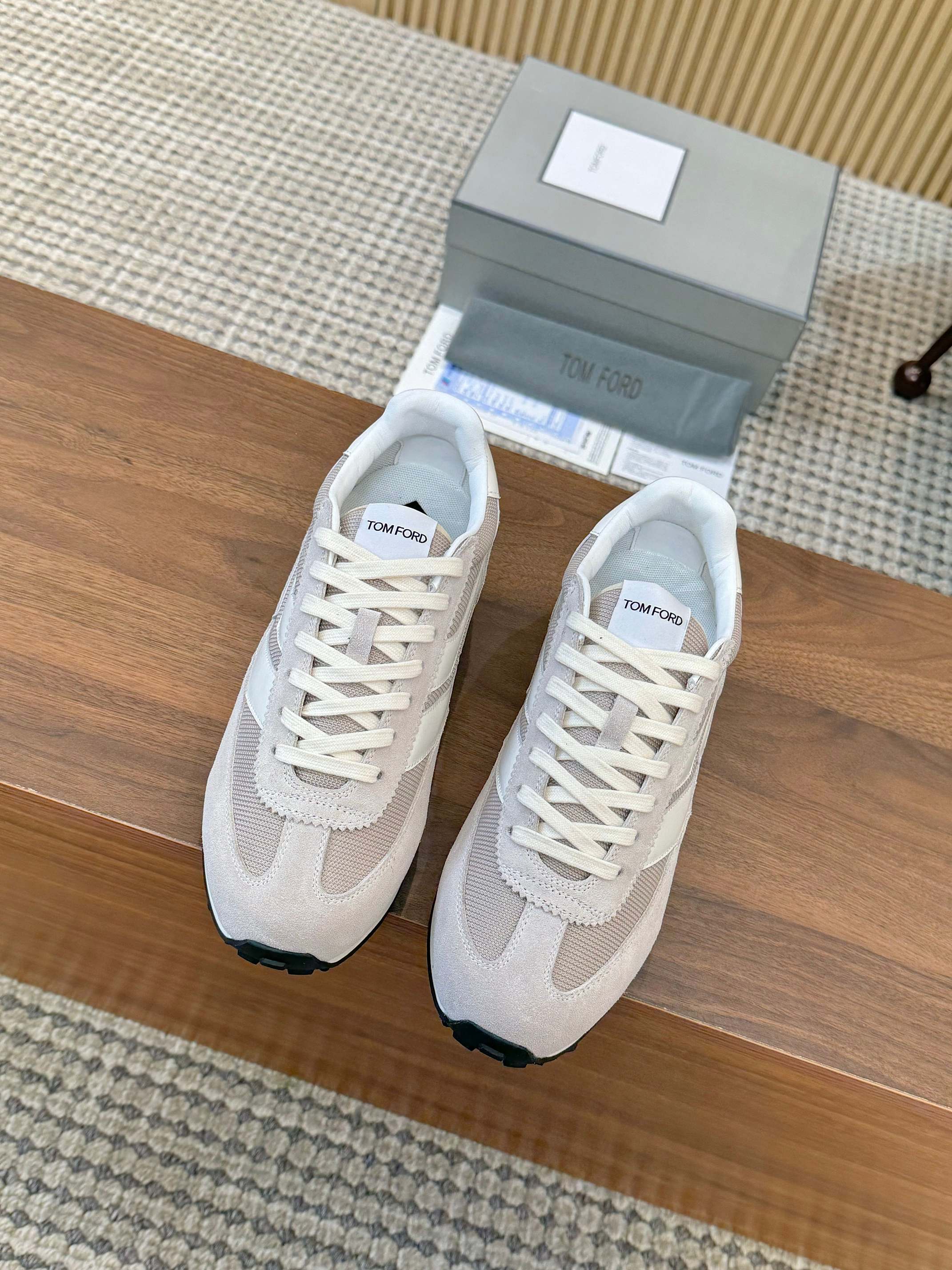 Tom Ford Low-Top Retro Sneakers Beige