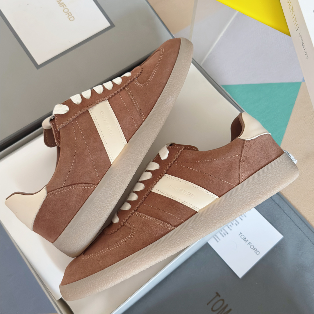 Tom Ford Terence Suede Trainers Brown/White