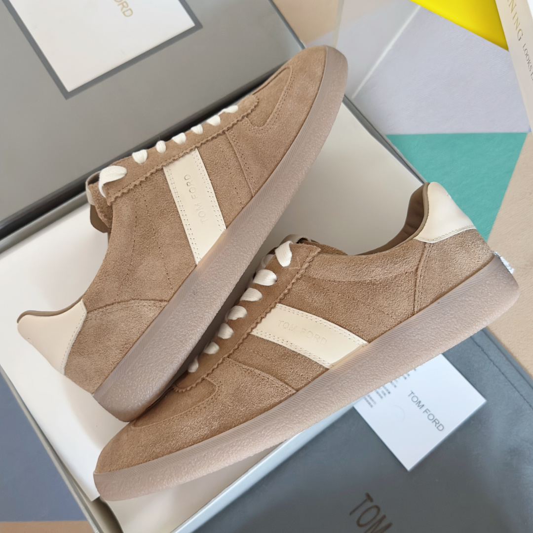 Tom Ford Terence Suede Sneakers Khaki/White