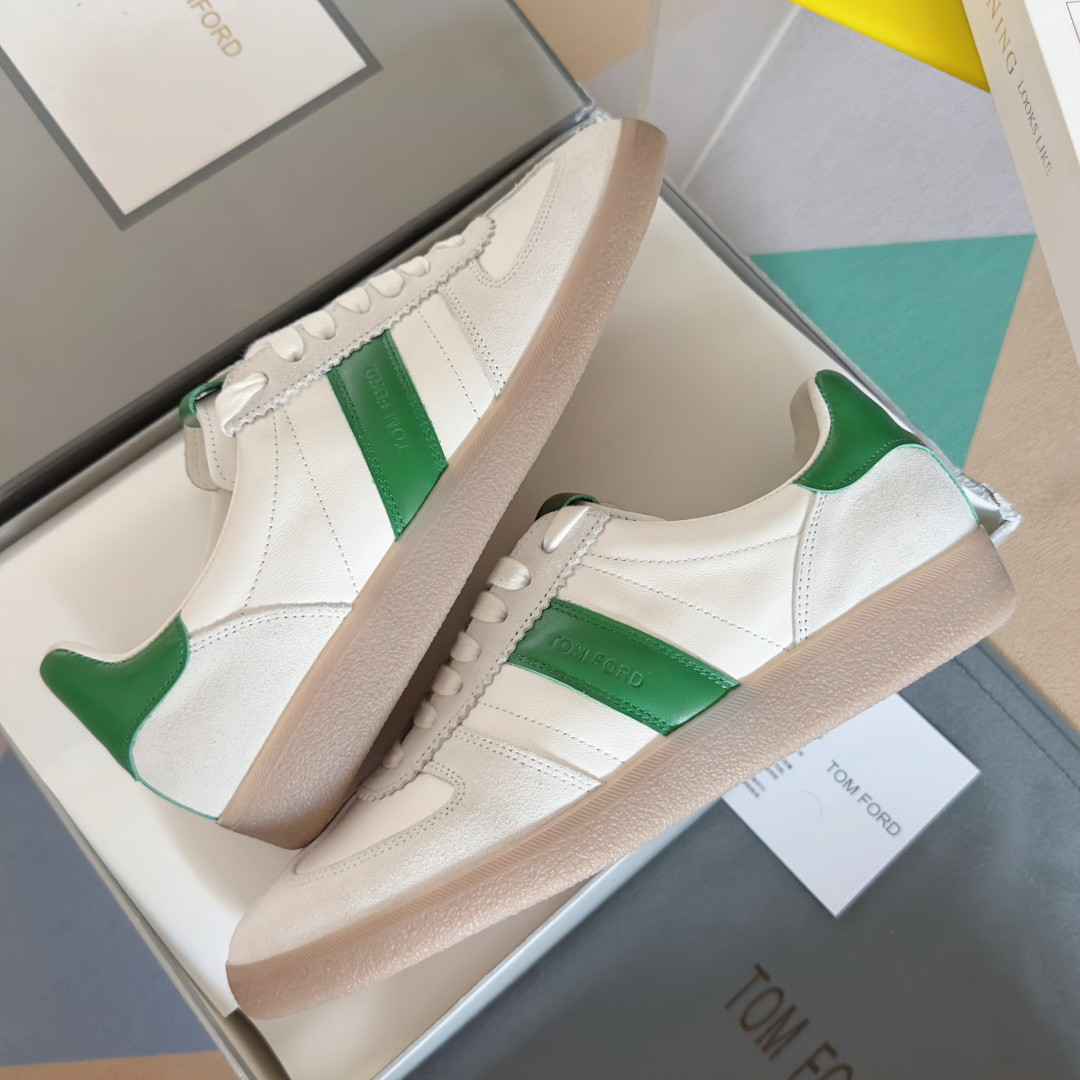 Tom Ford Terence Suede Sneakers White/Green