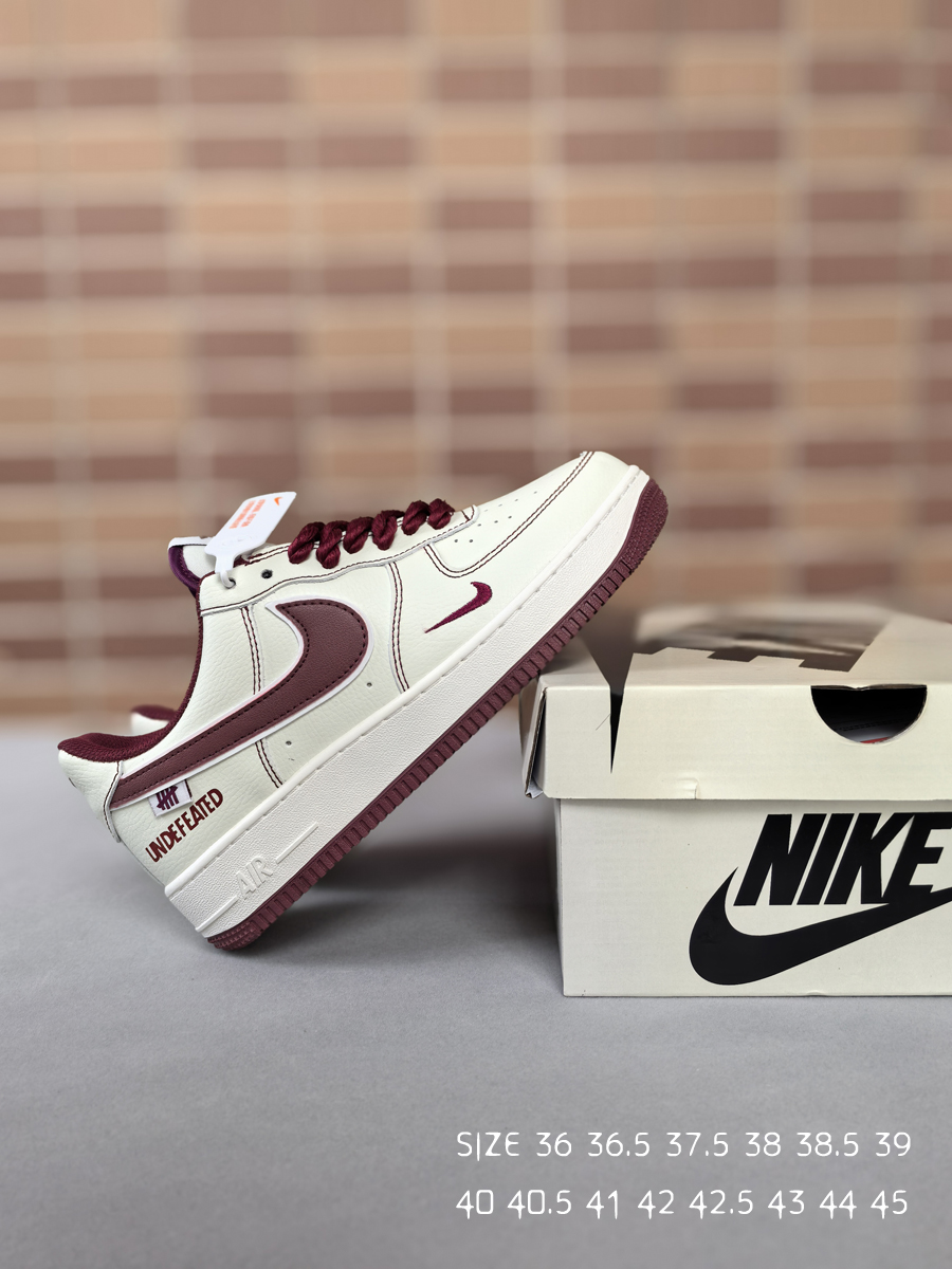 Nike Air Force 1 Low Undefeated Rope Lace Sneakers Burgundy