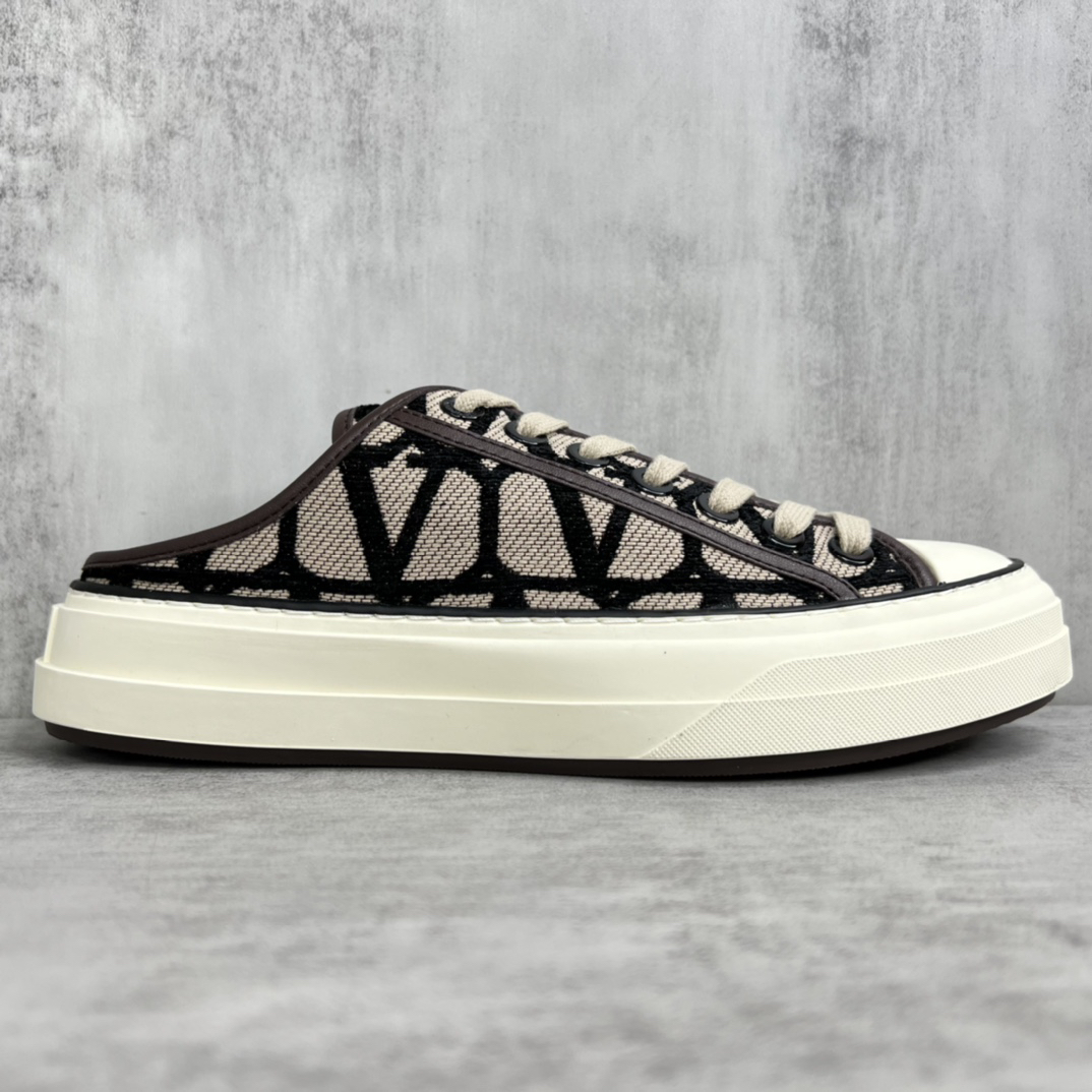 Valentino Garavani V-Logo Print Low-Top Mules Multi-Color