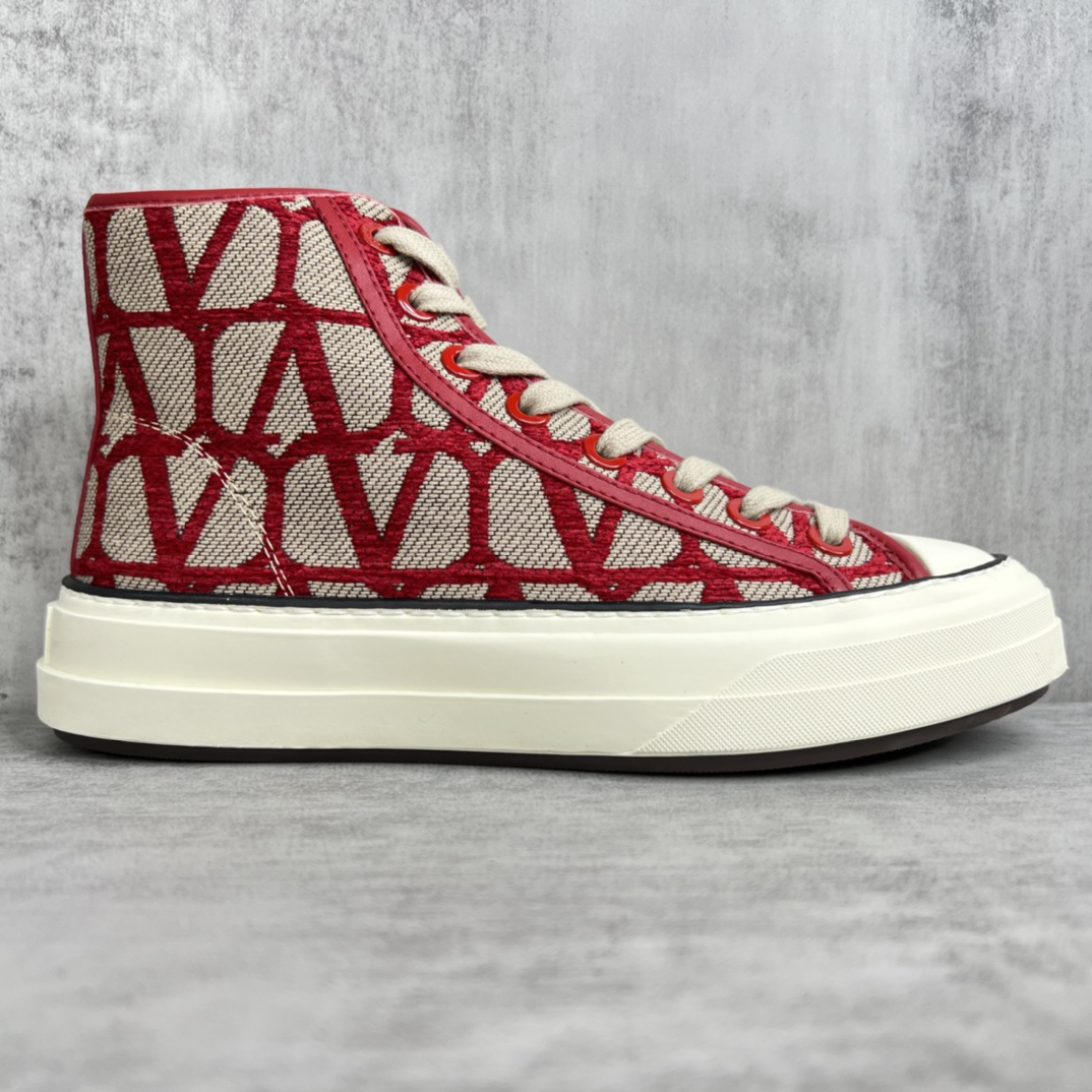 Valentino Garavani VLogo High-Top Sneakers Red
