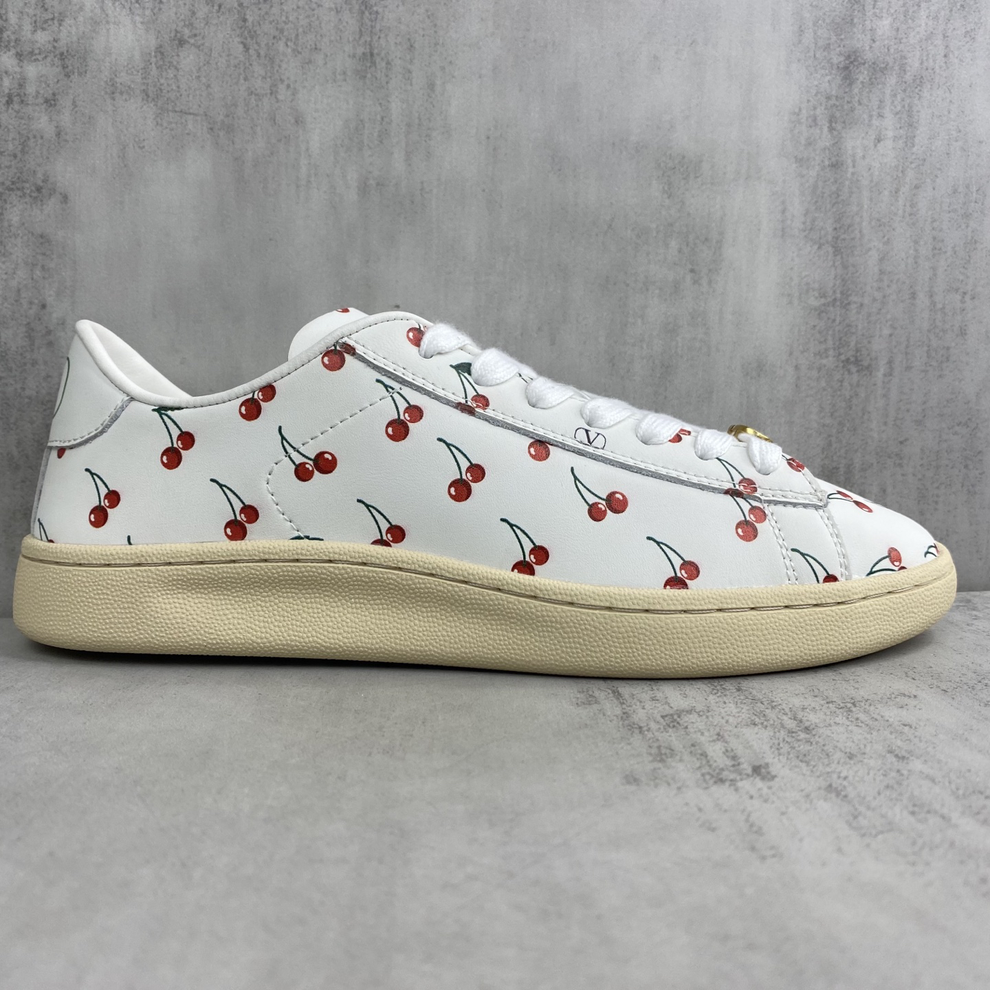 Valentino Cherry Print Low-Top Sneakers White