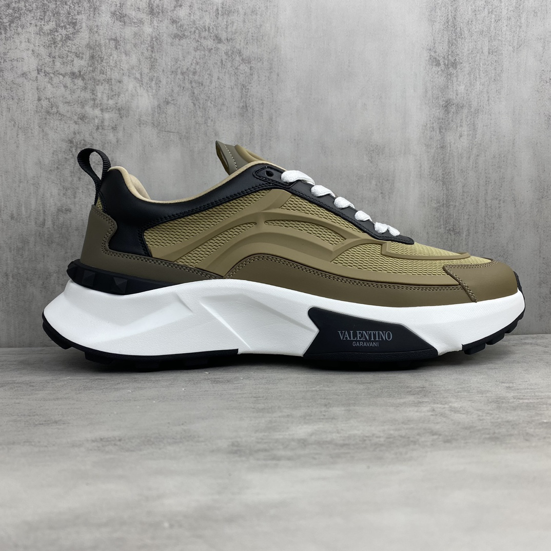 Valentino True Act Mesh Sneakers Khaki