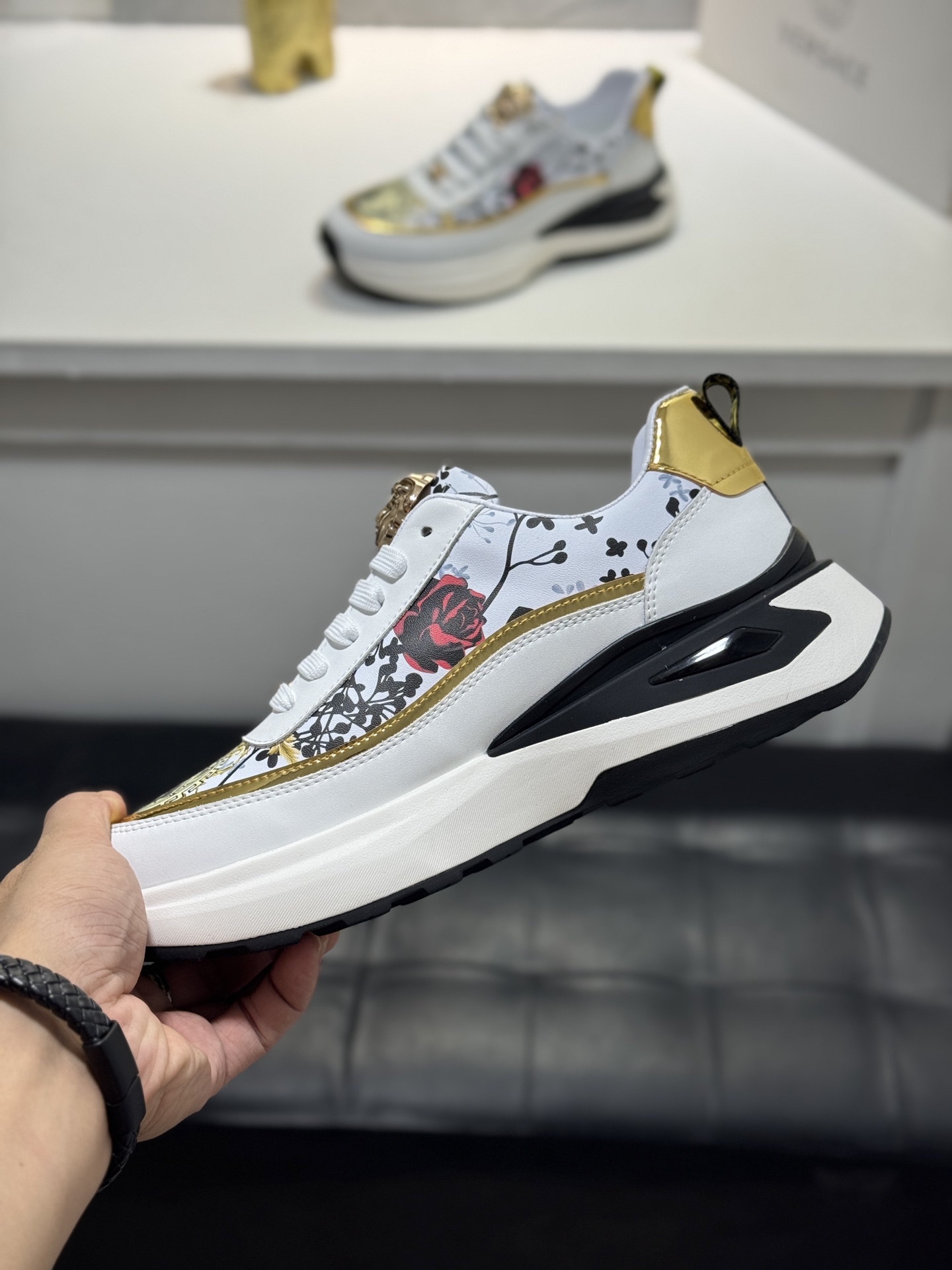 Versace Medusa Leather Chunky Sneakers Multicolor