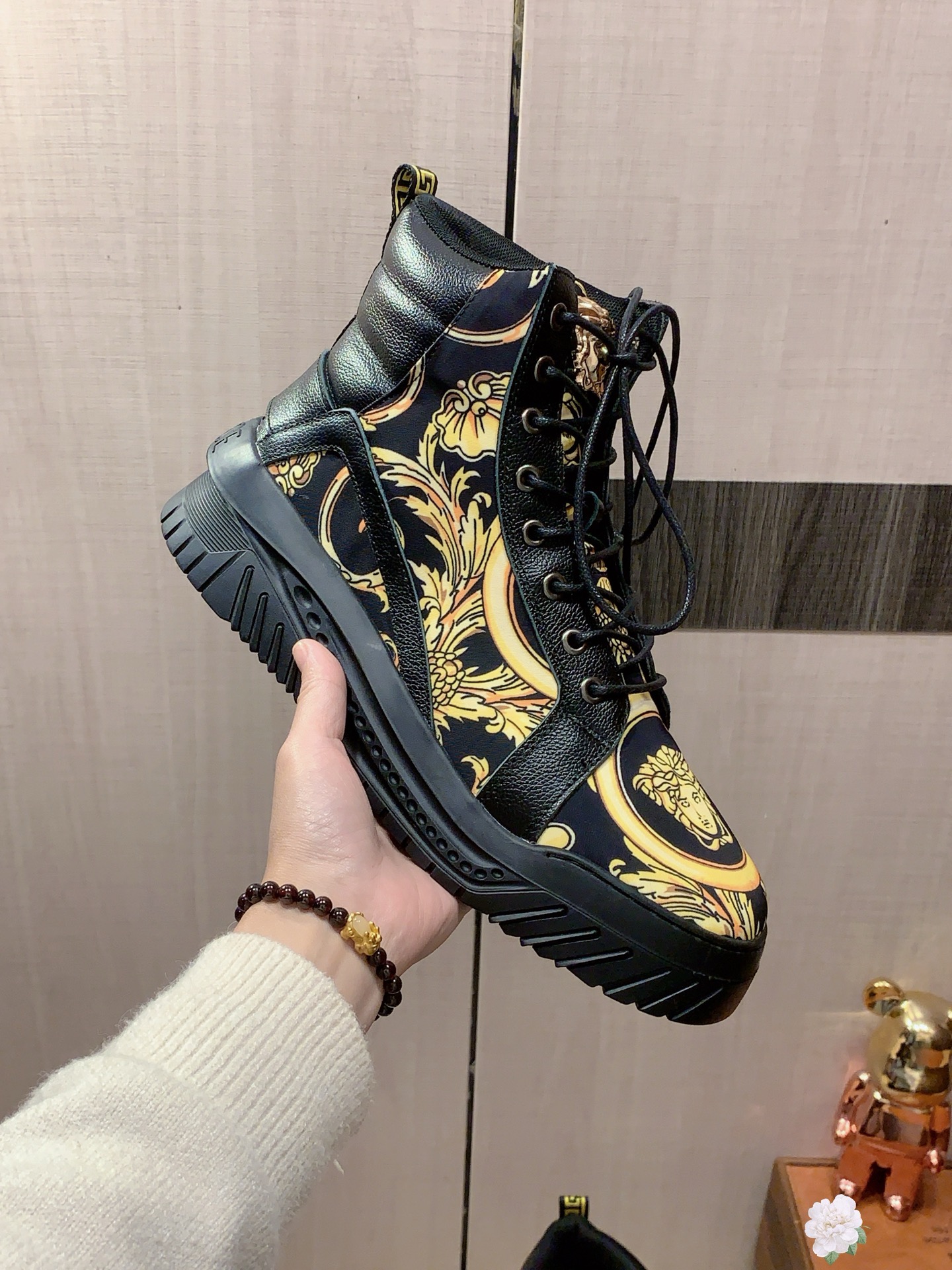 Versace Baroque High-Top Sneakers Multicolor