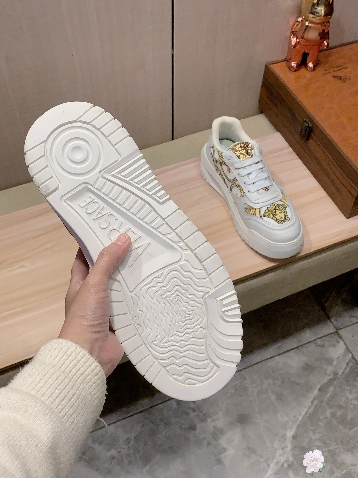 Versace Baroque Platform Sneakers White