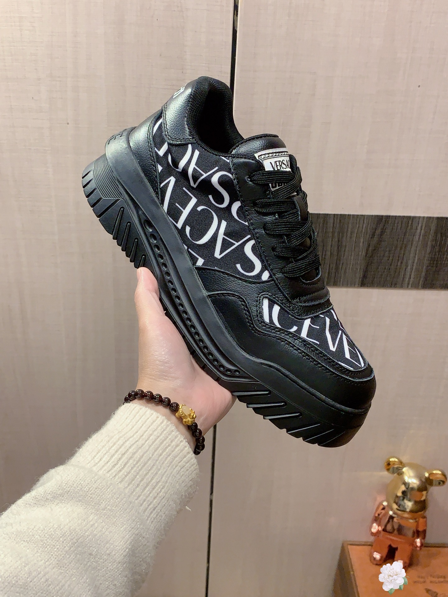 Versace Logo Print Sneakers Multicolor