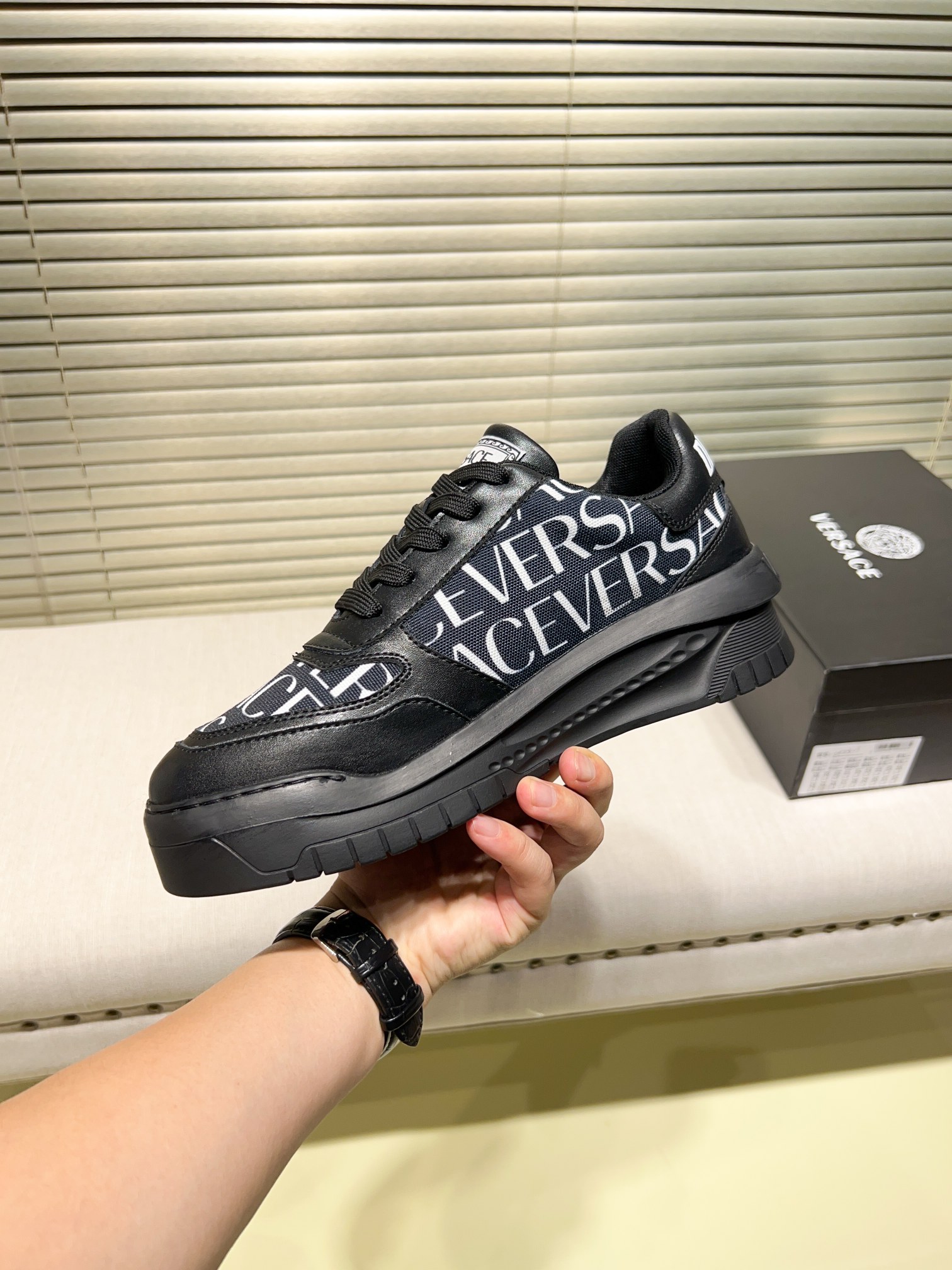 Versace Grace Labyrinth Sneakers Black