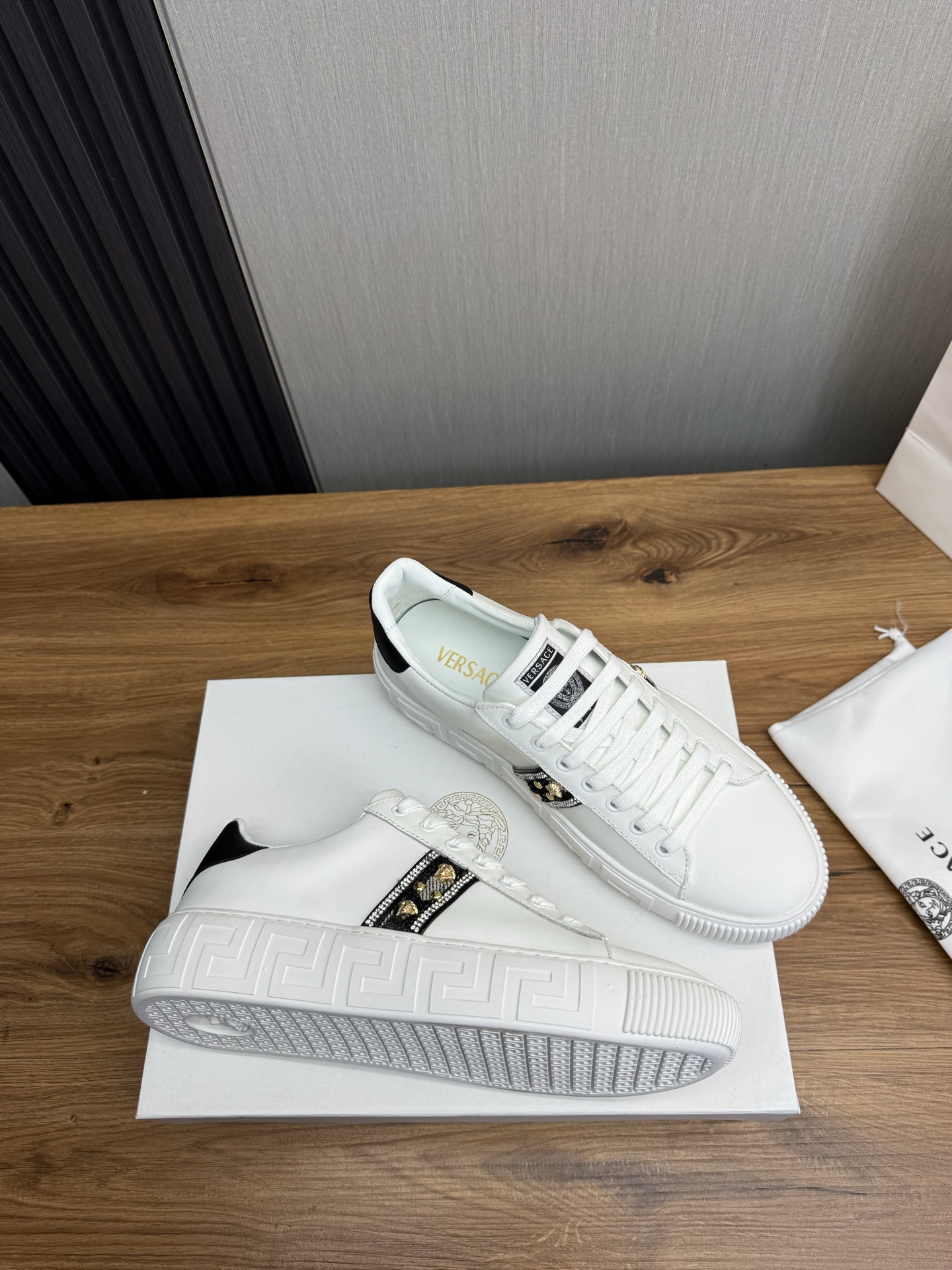 Versace Leather Casual Sneakers White