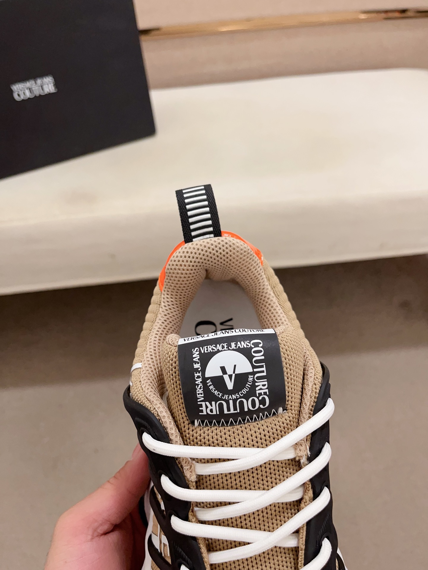 Versace Jeans Couture Knit Sneakers Khaki