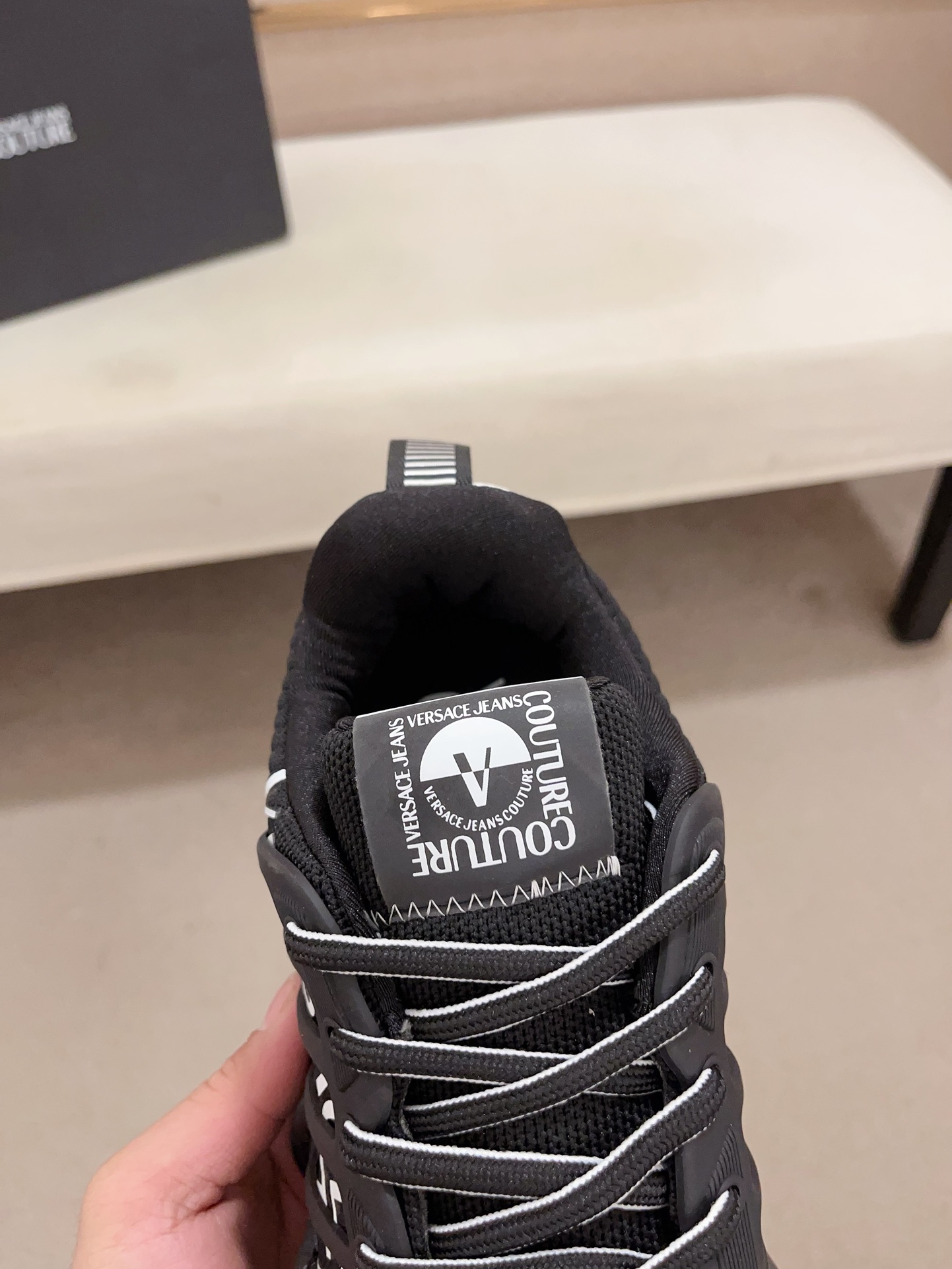 Versace Knit Cushion Sneakers Black