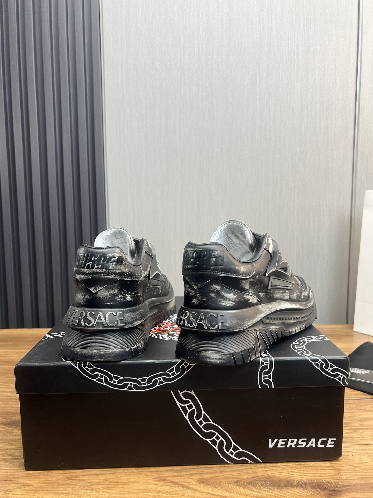 Versace Medusa Leather Sneakers Black