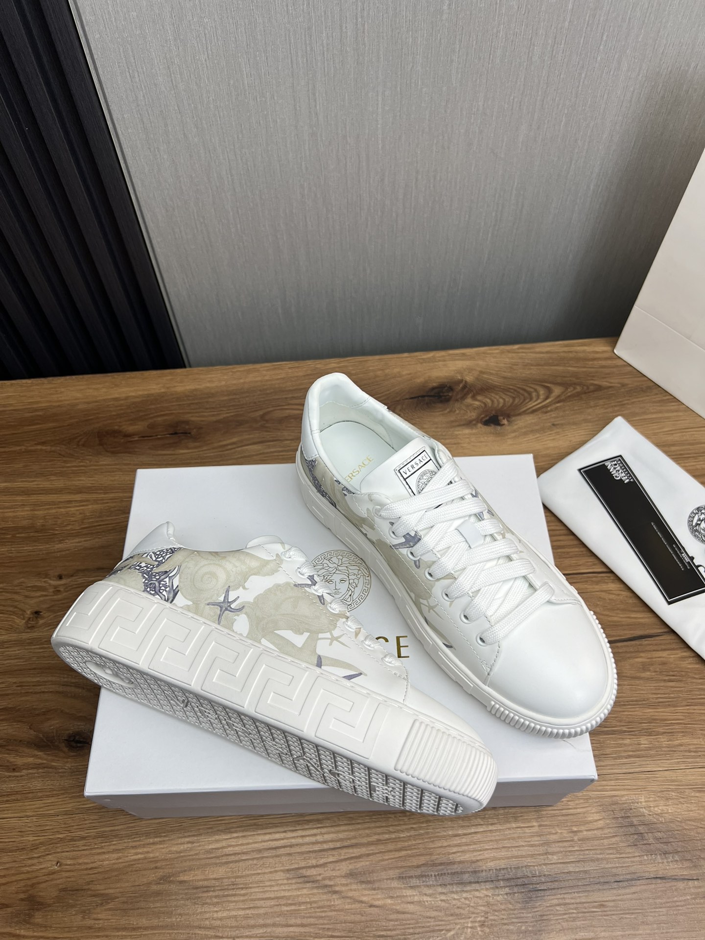 Versace Leather Couple Sneakers White