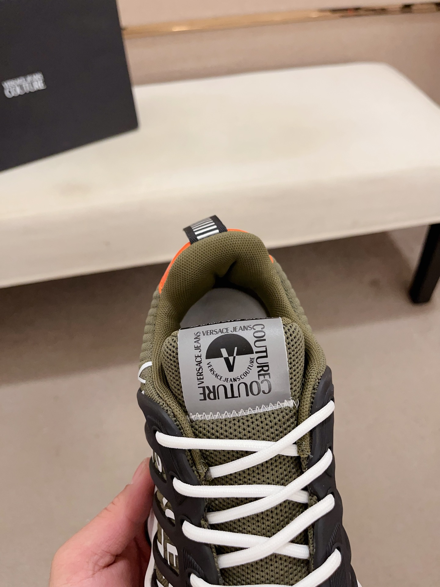 Versace Knit Bubble Sole Sneakers Olive