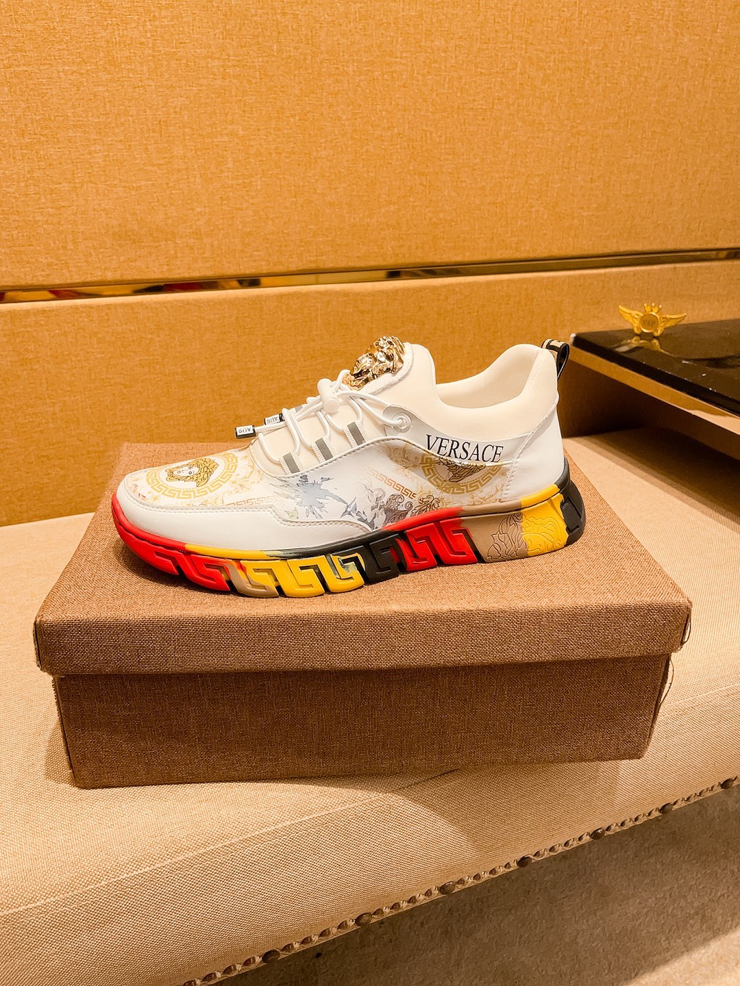 Versace Leather Runner Sneakers Multicolor