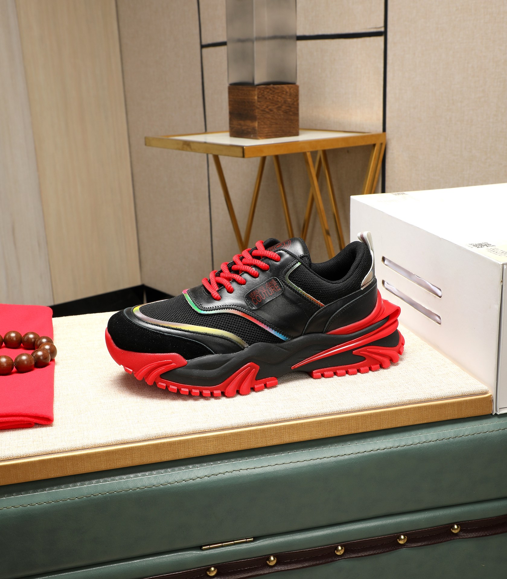 Versace Couture Chunky Sneakers Black/Red