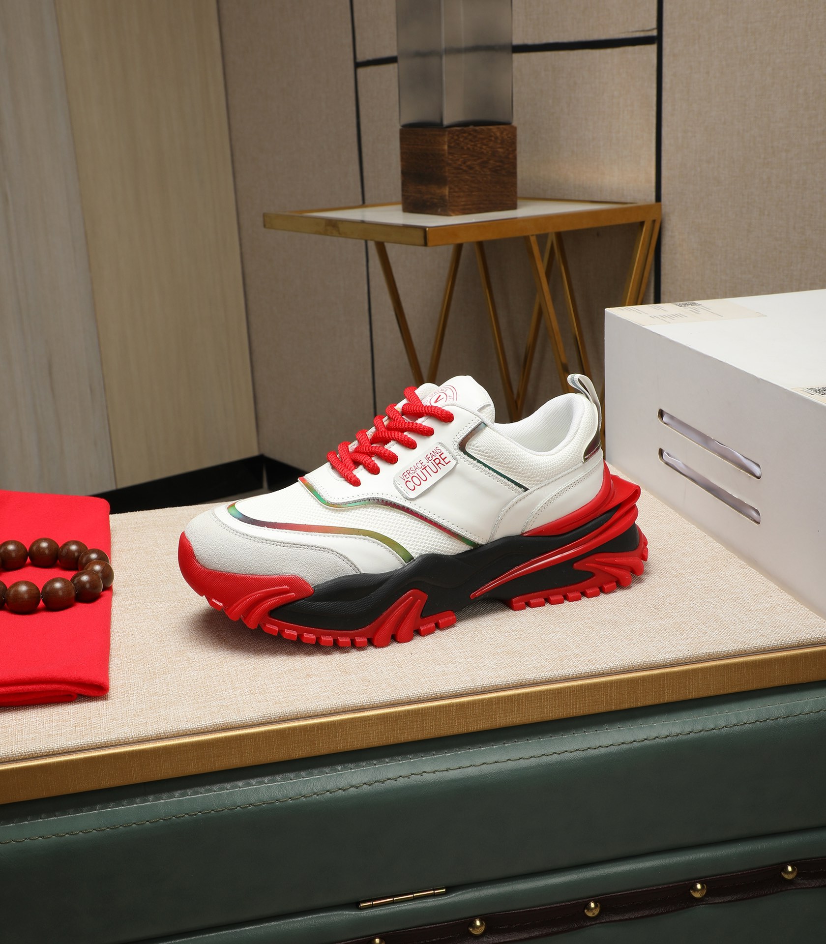 Versace Couture Chunky Sneakers White/Red