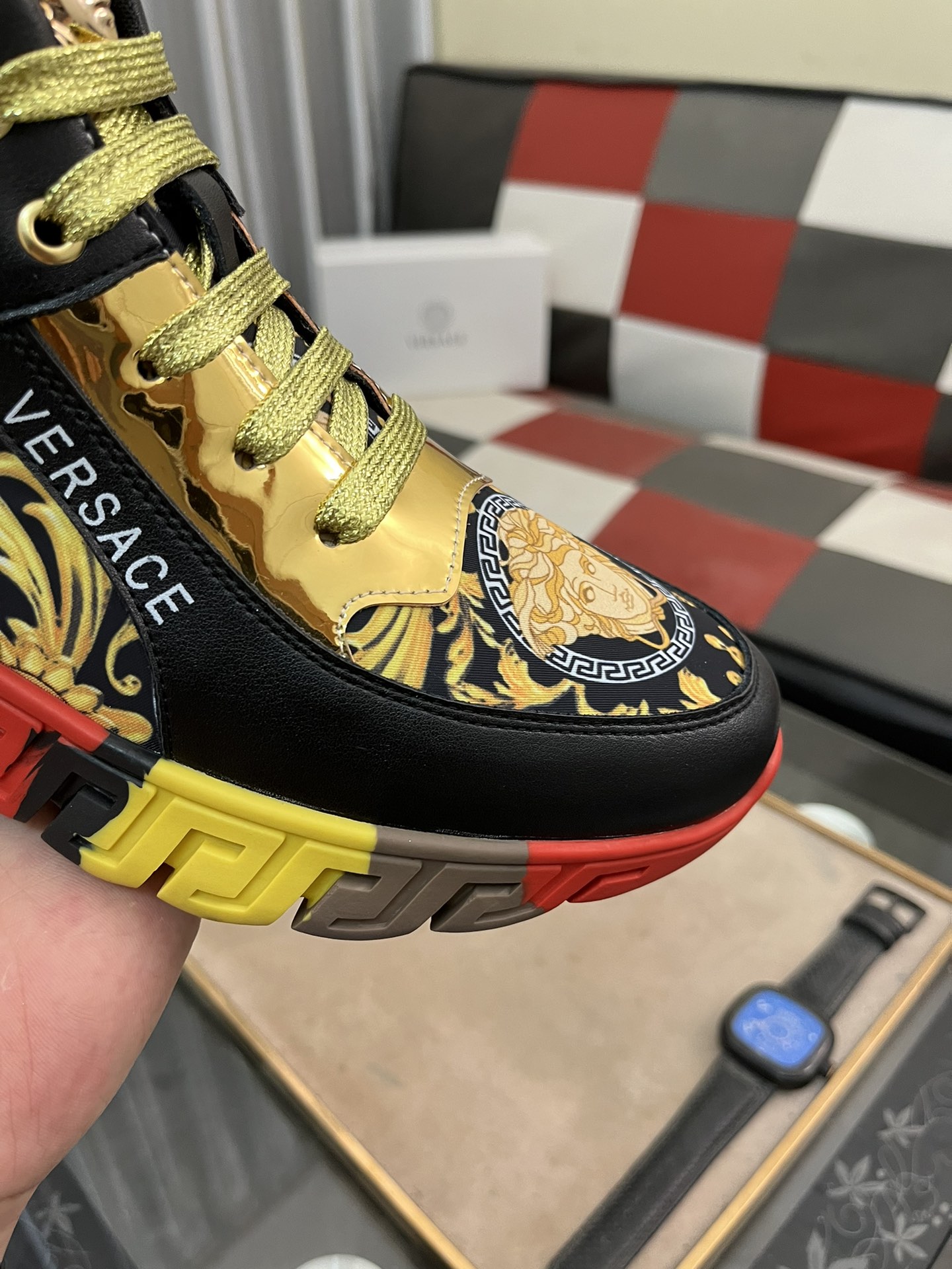 Versace Medusa High-Top Sneakers Black/Gold