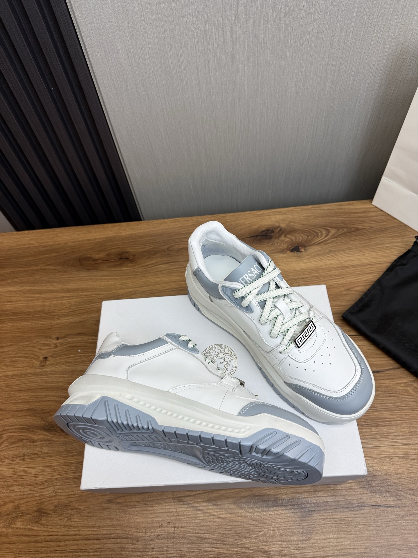 Versace Leather Casual Sneakers White/Grey