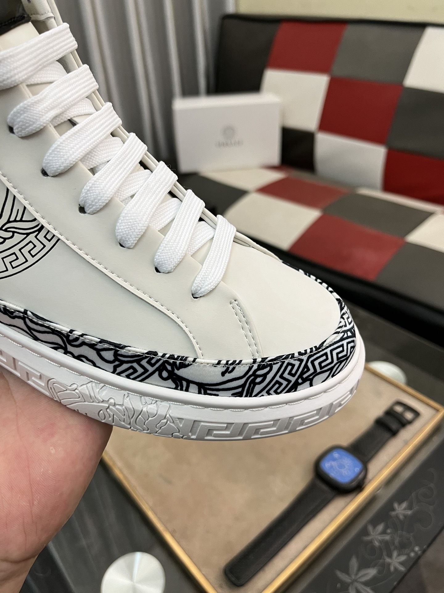 Versace Medusa High-Top Sneakers White