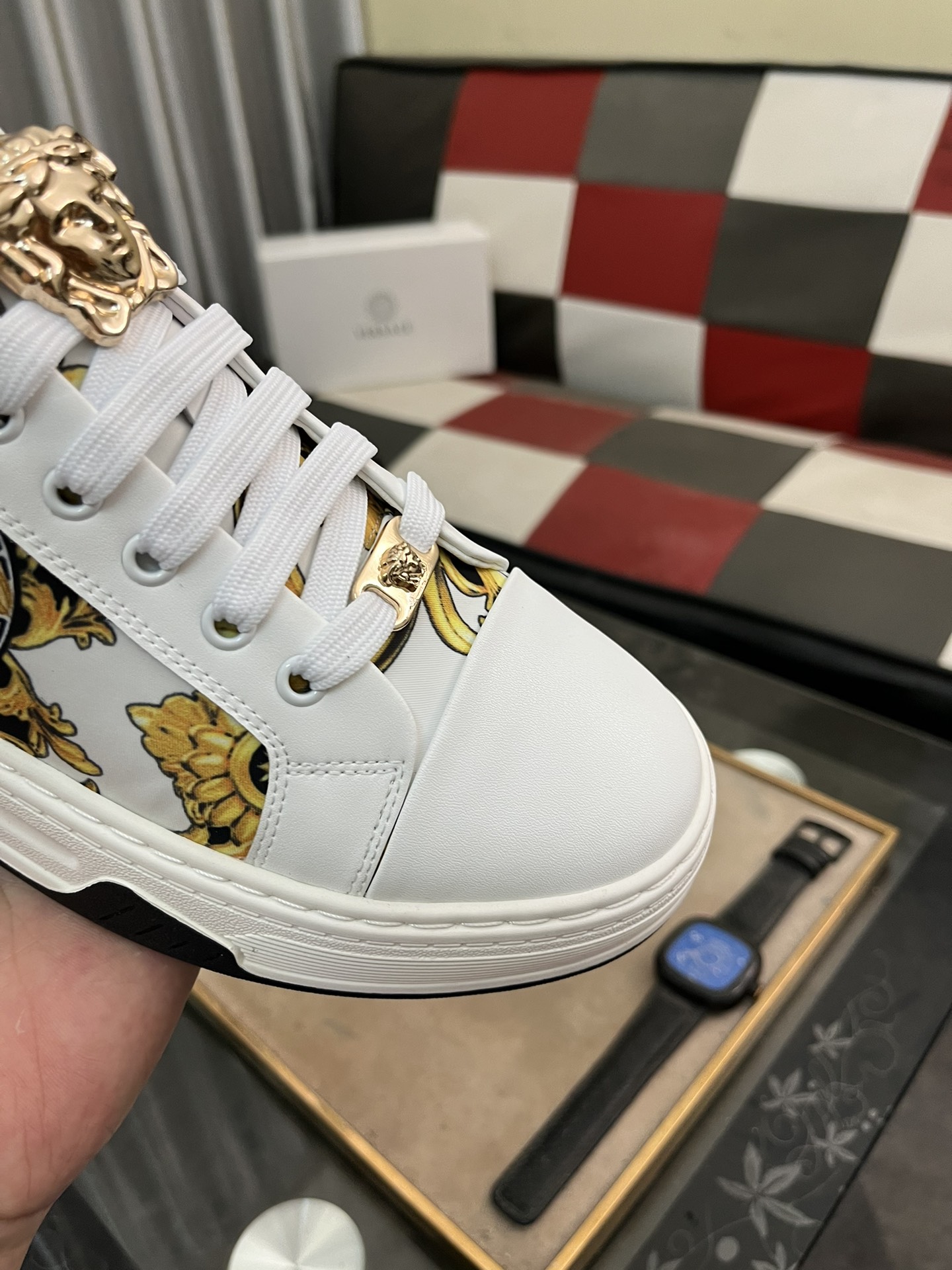 Versace Medusa Leather Sneakers White/Gold