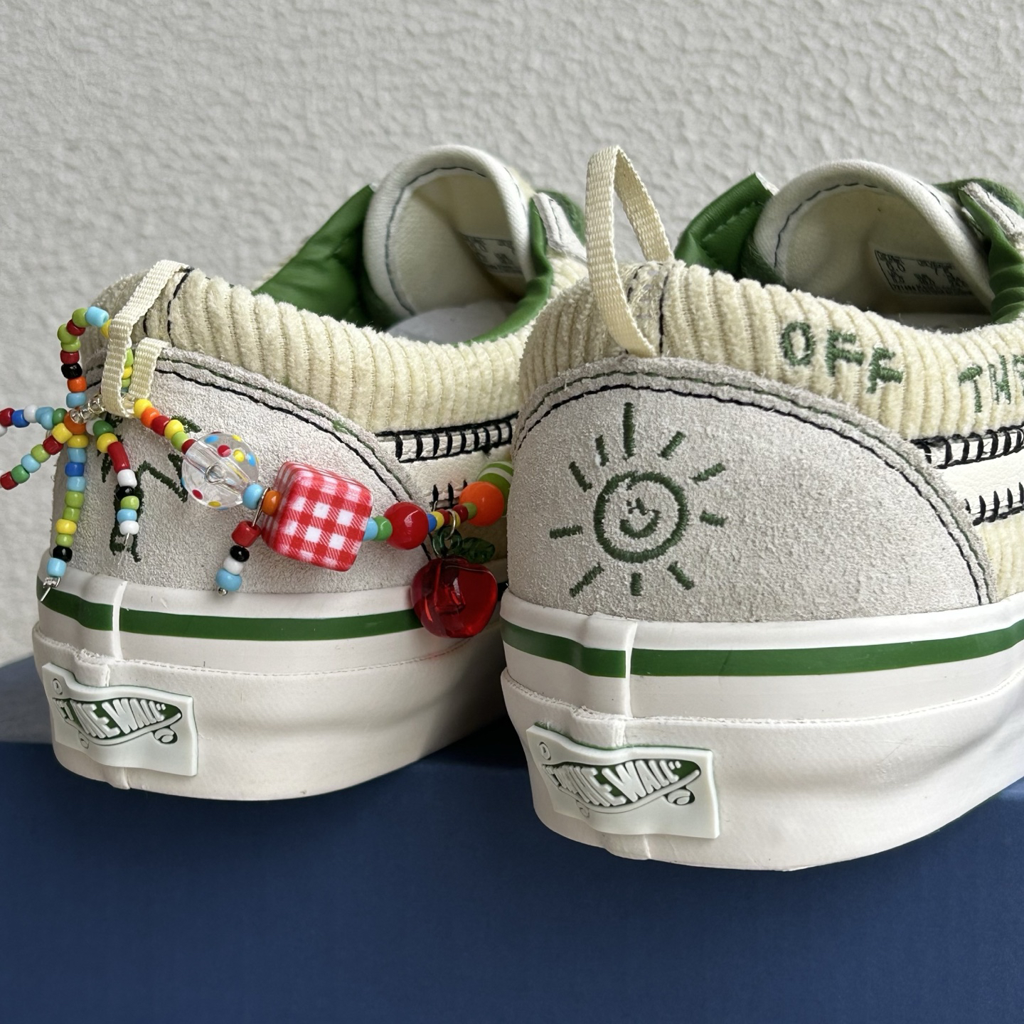Vans Premium Old Skool Corduroy Beaded Low-Top Sneakers Green