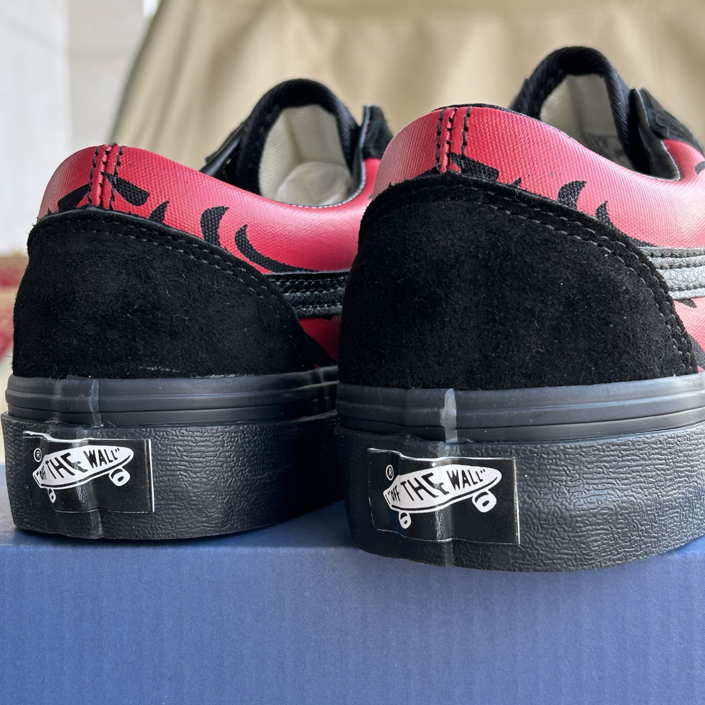 Vans Old Skool Flame Low-Top Skate Shoes Black/Red