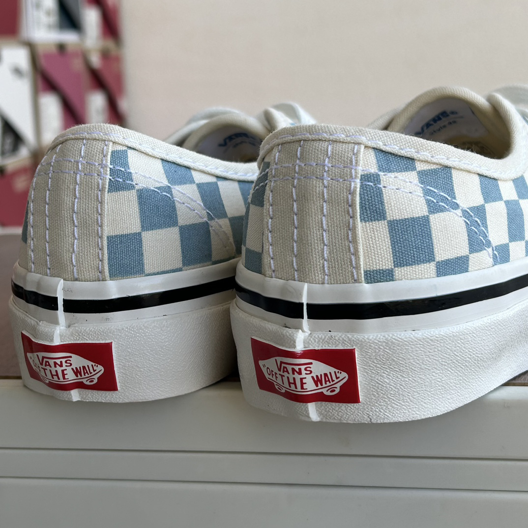 Vans Authentic 44 DX Checkerboard Skate Shoes Blue