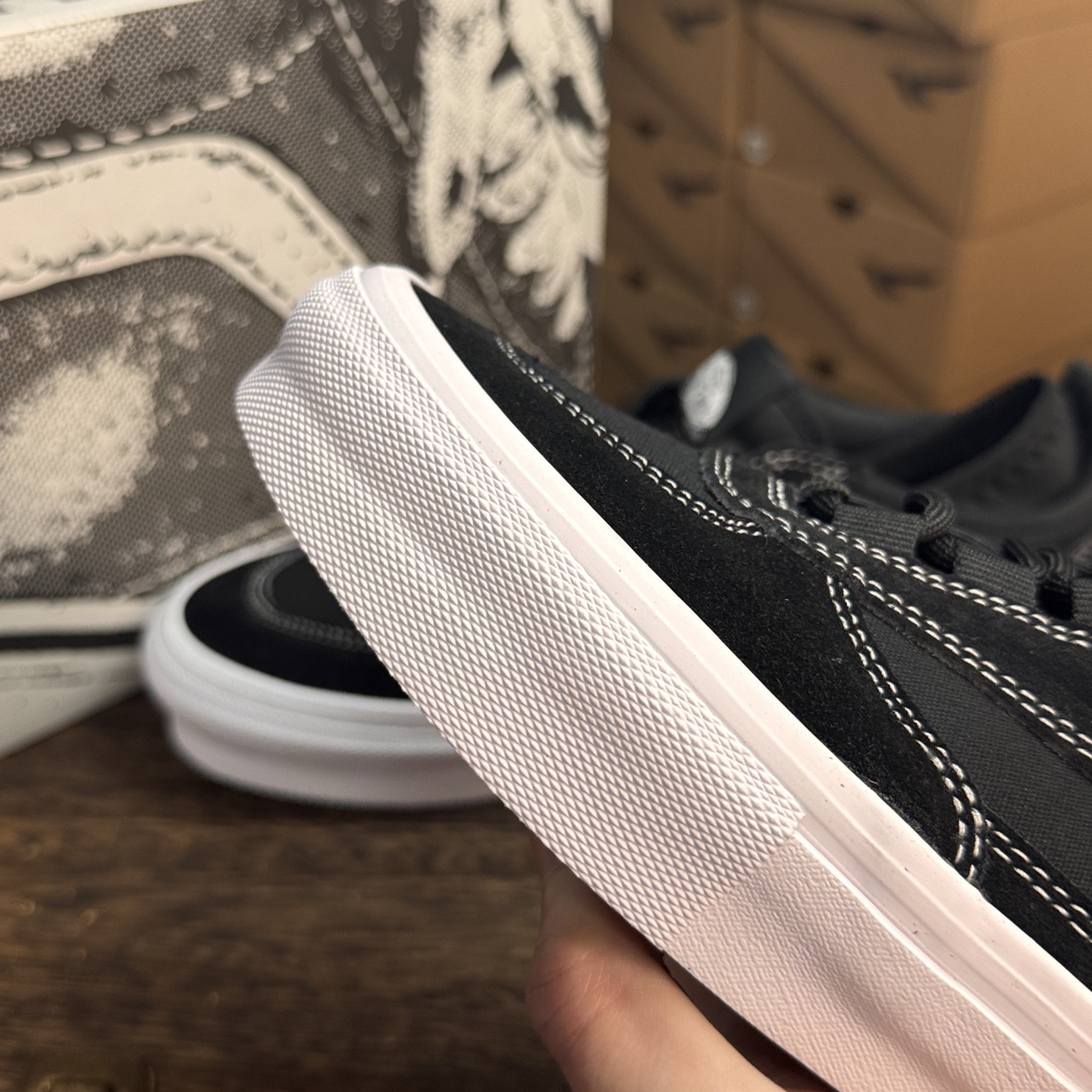 Vans Half Cab Skate Shoes Black/White