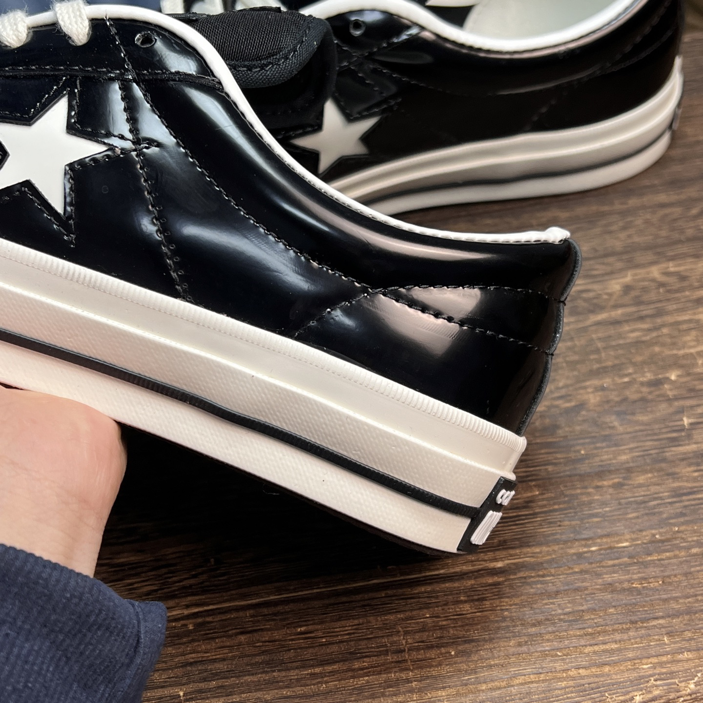 Converse One Star Patent Leather Low Sneakers Black/White