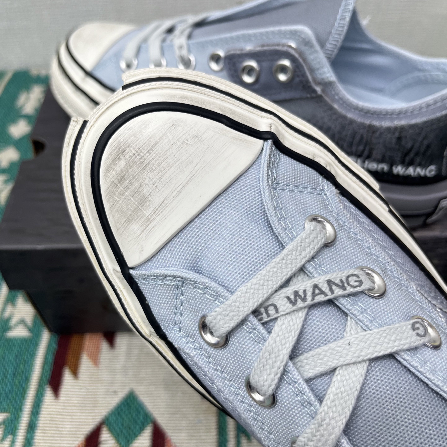 Converse x Feng Chen Wang Deconstructed Canvas Sneakers Gradient Gray Blue
