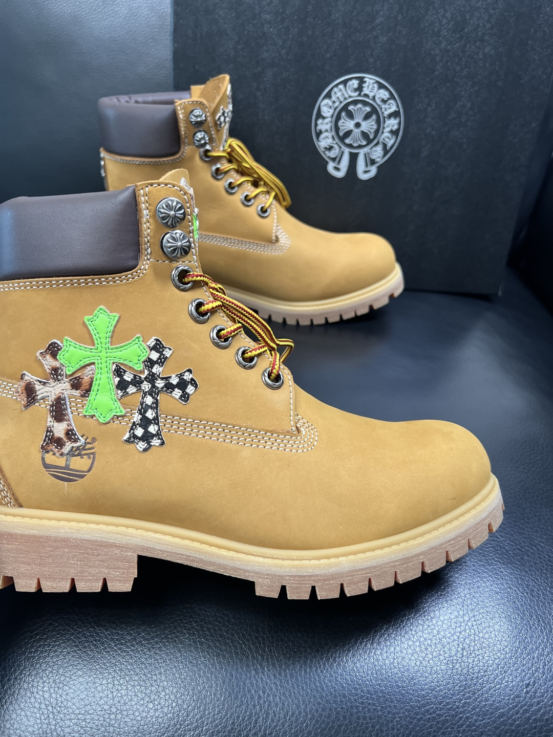 Chrome Heart x Timberland Lace-Up Boots Wheat