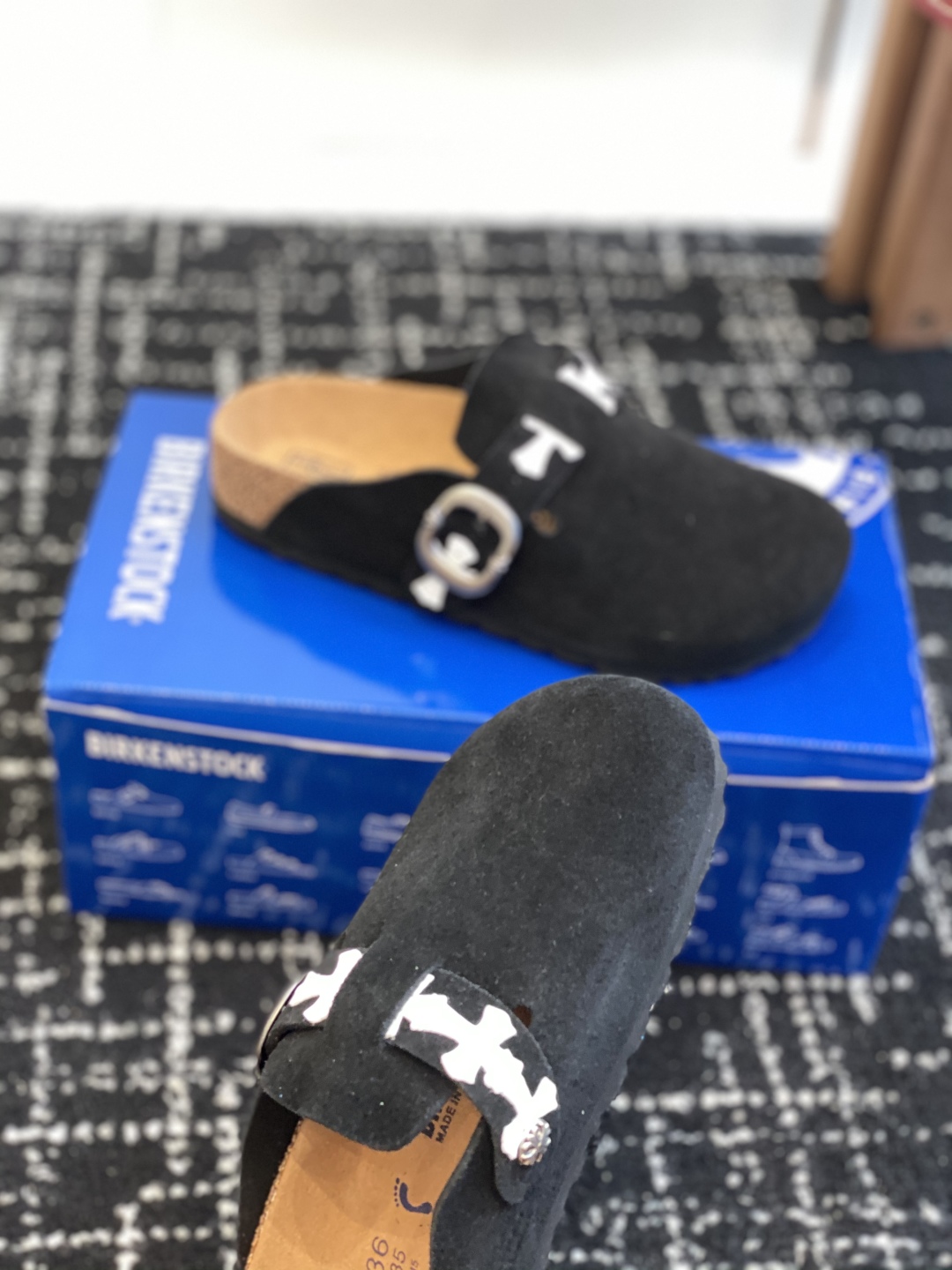 Birkenstock Chrome Hearts Clog Slides Black