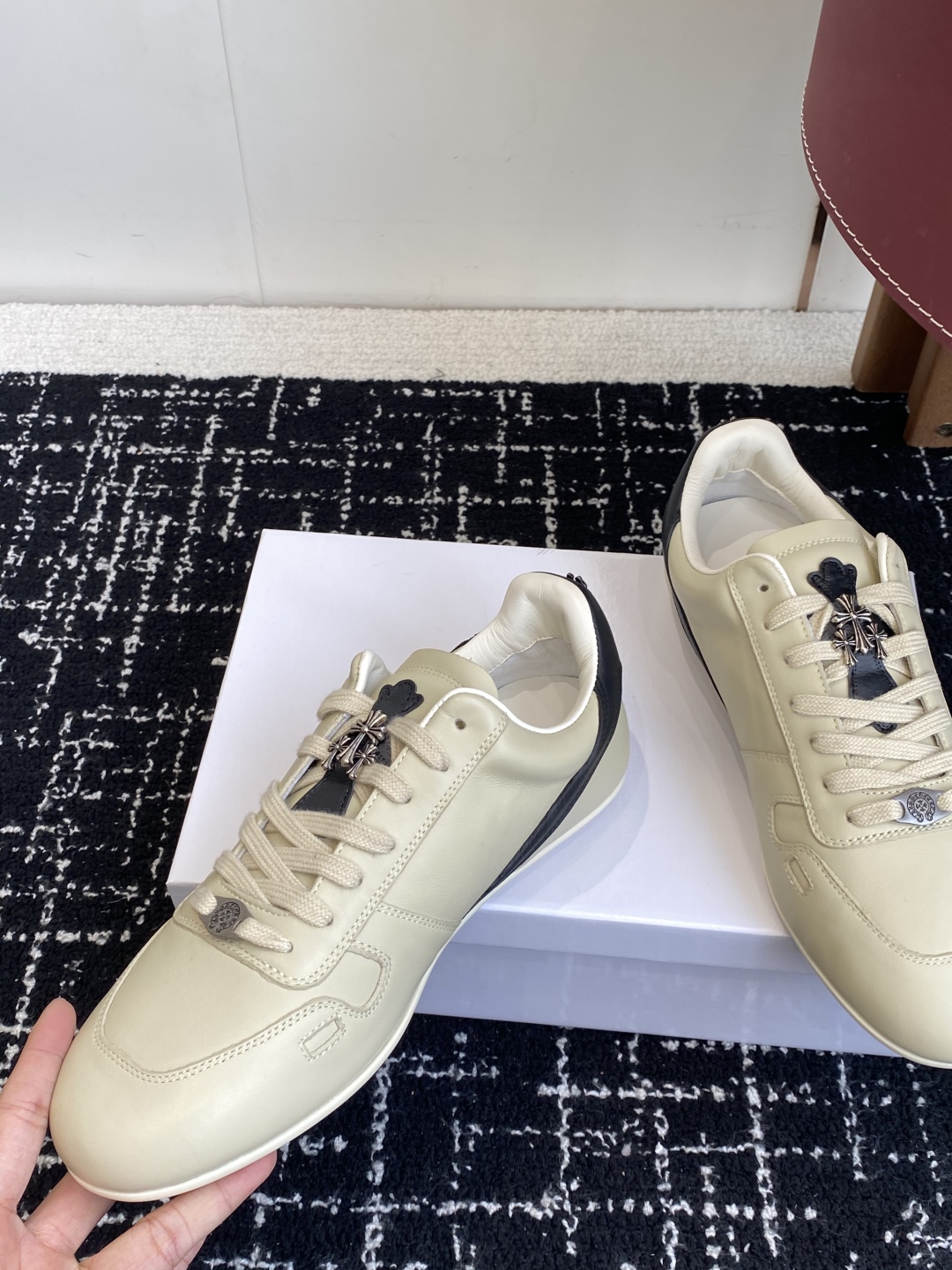 Rick Owens Retro Trainer Sneakers Cream