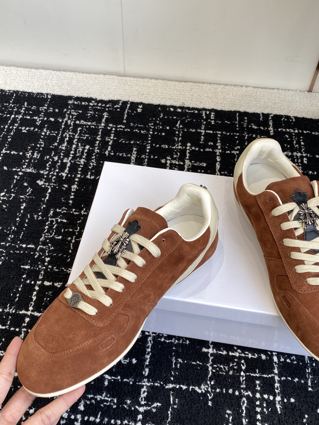 Rick Owens Suede Low-Top Trainer Brown