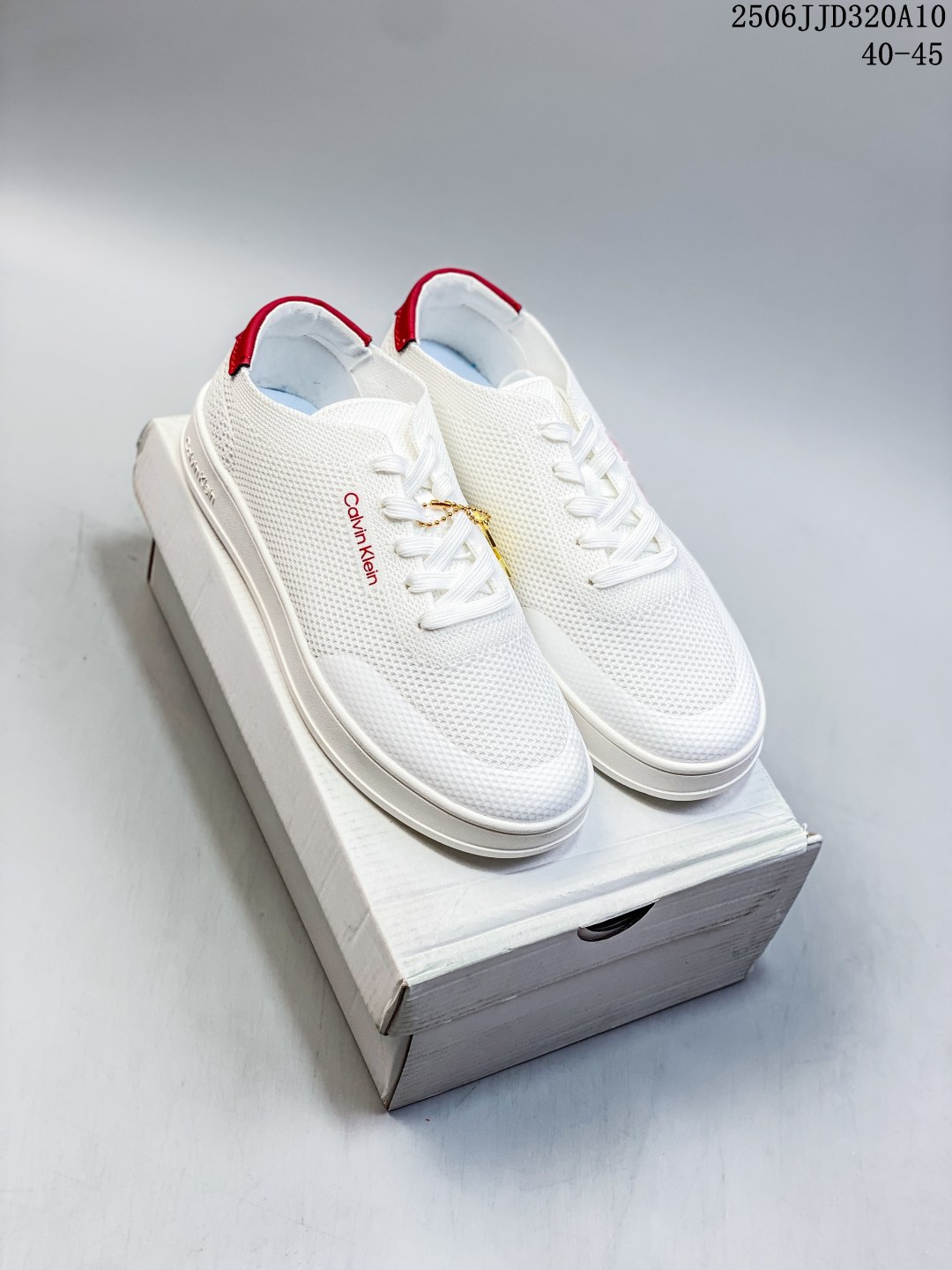Calvin Klein Mesh Low-Top Sneakers White/Red