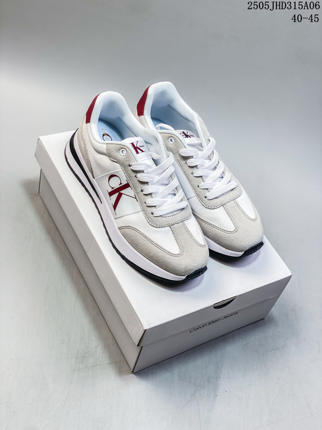 Calvin Klein Retro Runner Sneakers White/Grey/Burgundy
