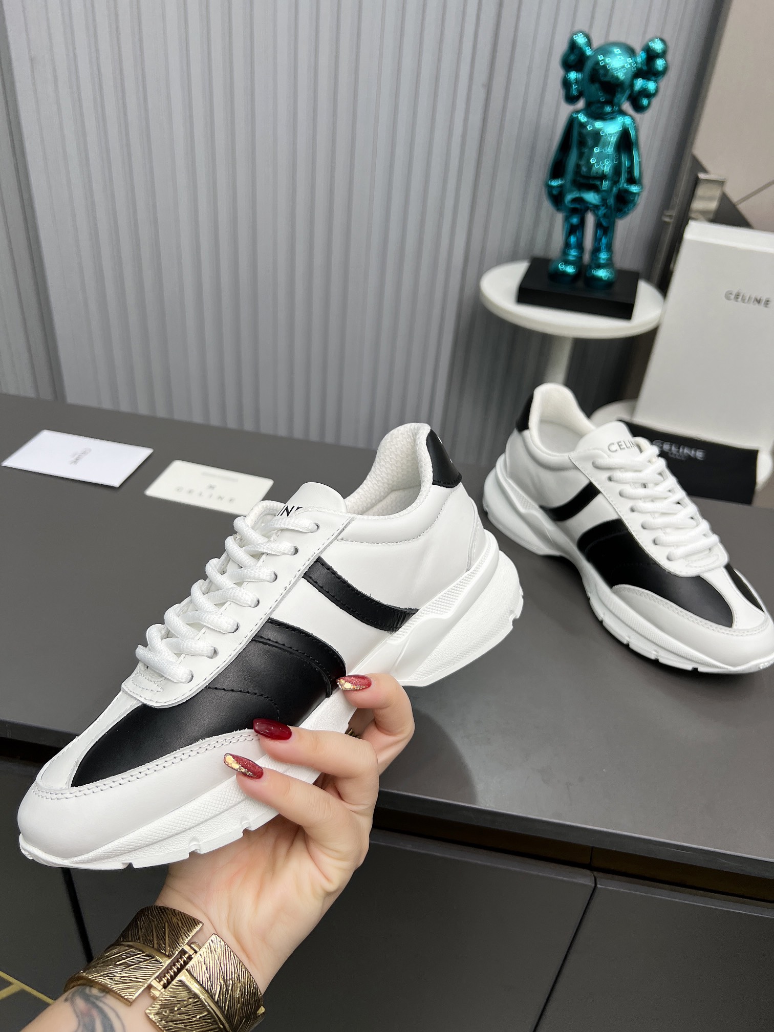 Celine Chunky Dad Sneakers White/Black