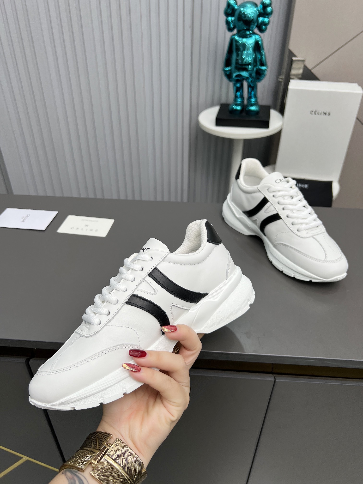 Celine Chunky Dad Sneakers White/Black