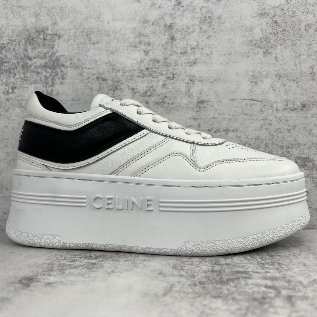 Celine Triomphe Platform Sneakers White/Black