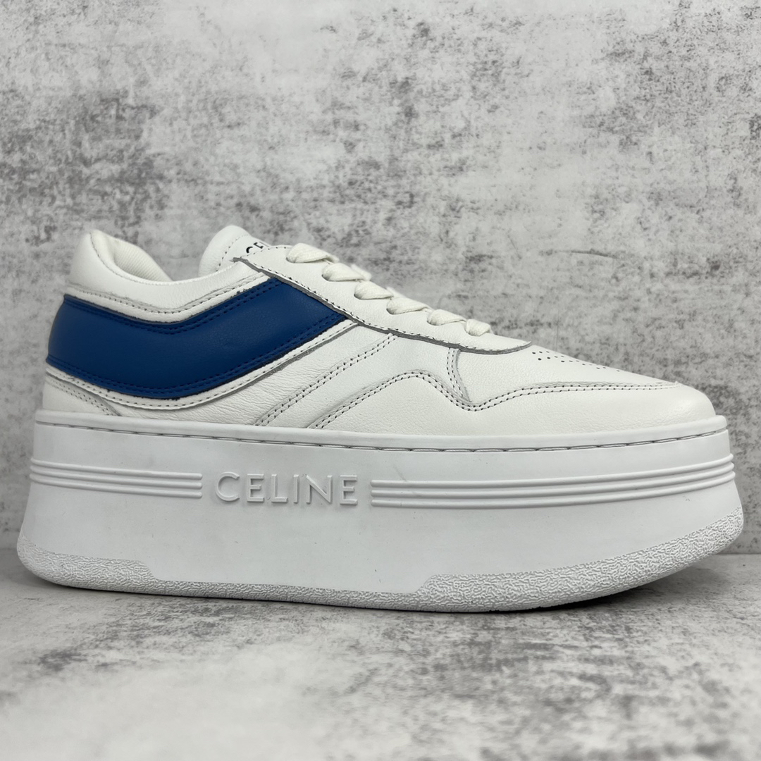 Celine Triomphe Platform Sneakers White/Blue
