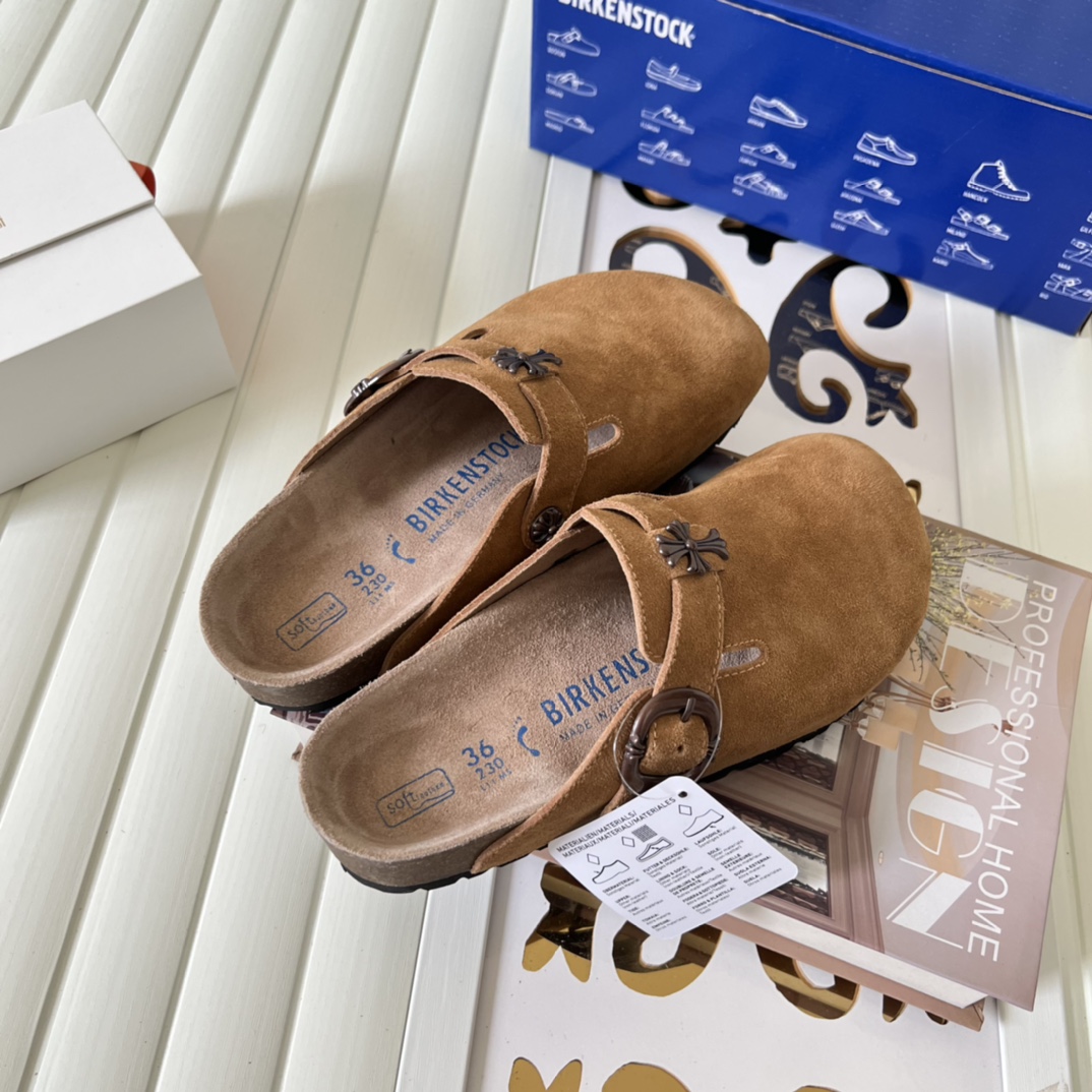 Birkenstock Suede Clogs Brown