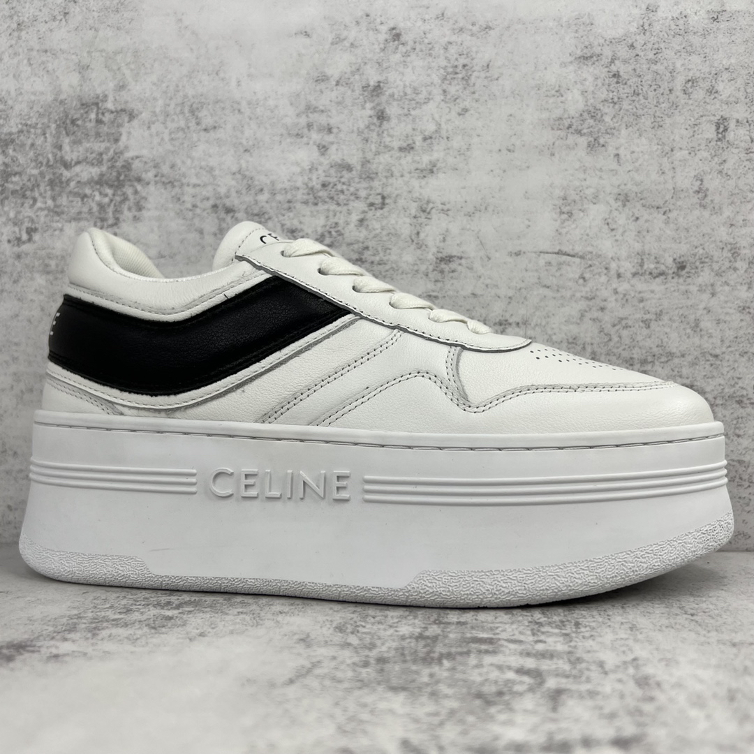 Celine Triomphe Platform Sneakers White/Black