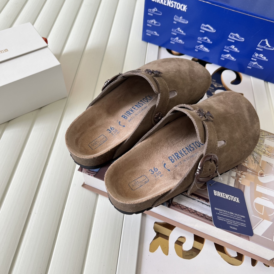 Birkenstock Suede Cross Clog Brown